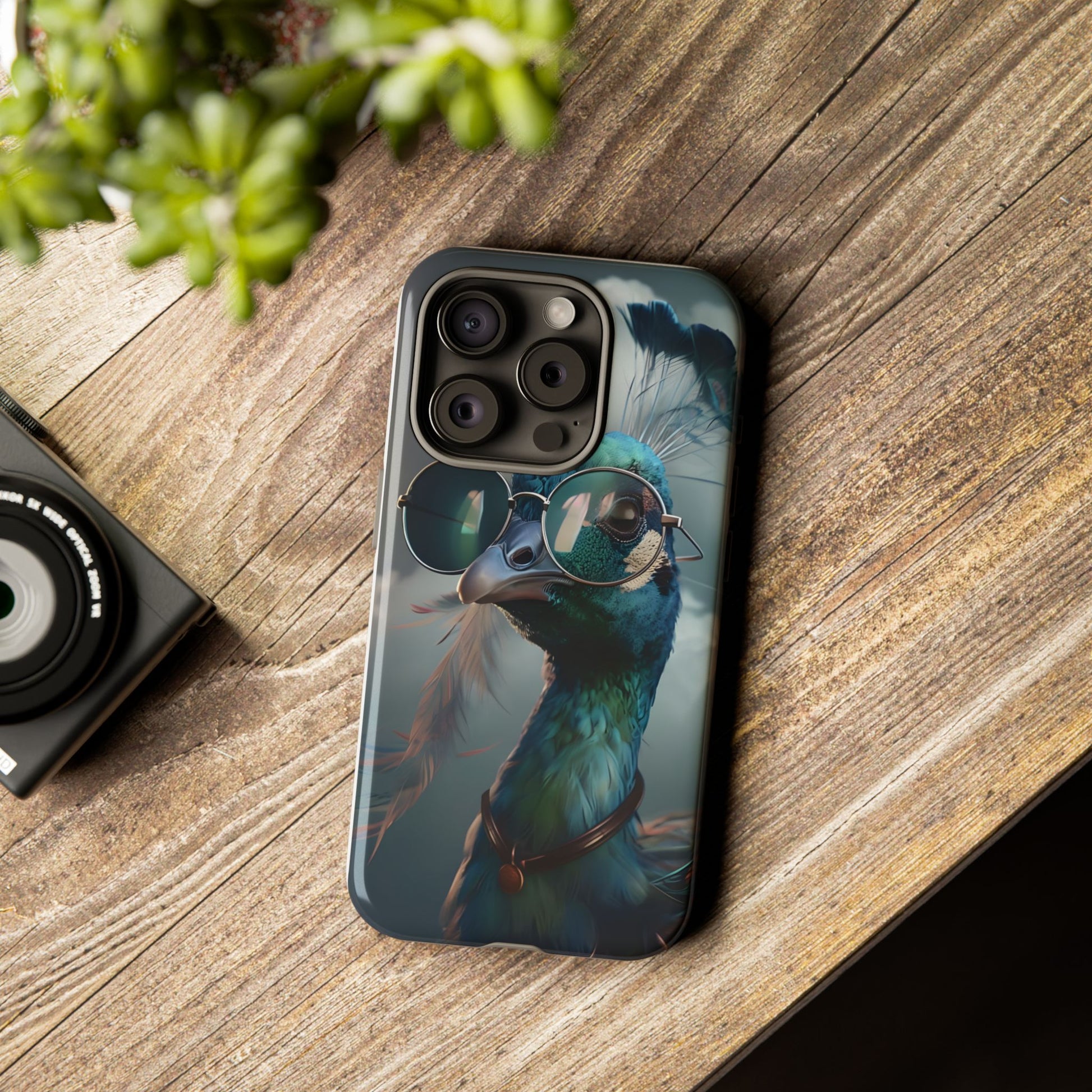 Phone Case, Peacock Design, Neon Lighting, Unique Gift, Hard Shell Cover, Protective Sleeve