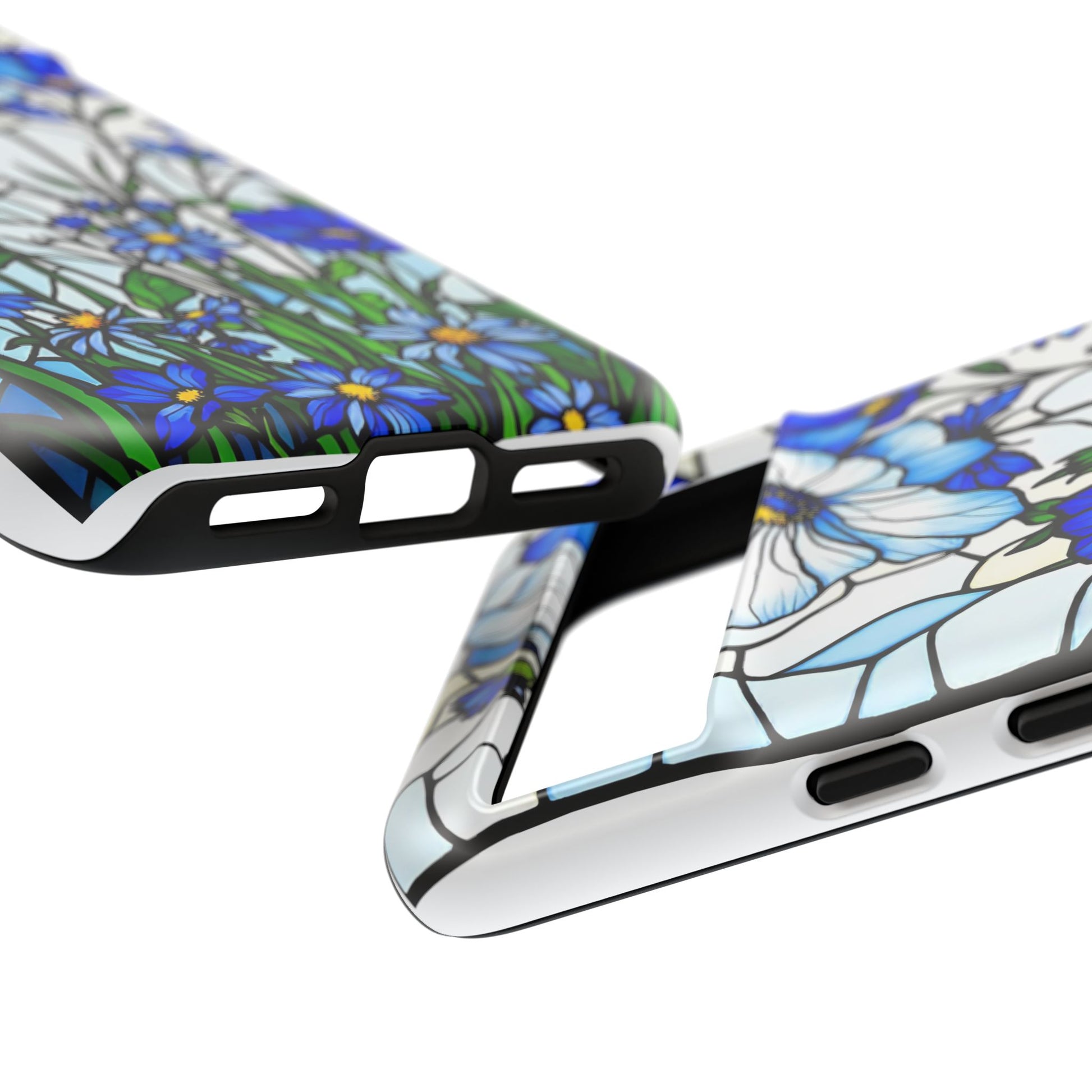 Botanical Stained Glass Tough Case - Floral Phone Cover, Protective Phone Case, Flower Pattern Phone Shell, Nature Inspired Smartphone Case,