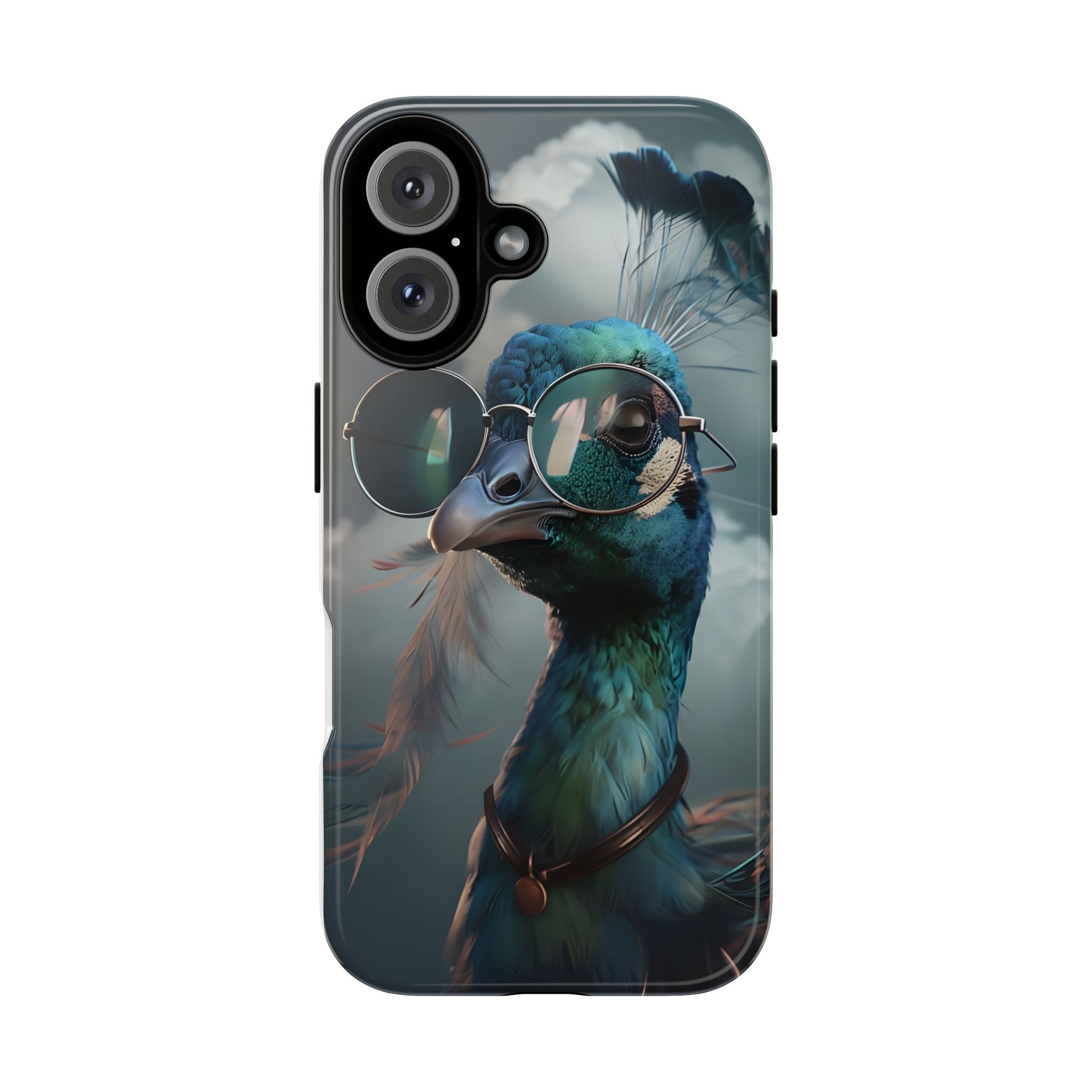 Phone Case, Peacock Design, Neon Lighting, Unique Gift, Hard Shell Cover, Protective Sleeve