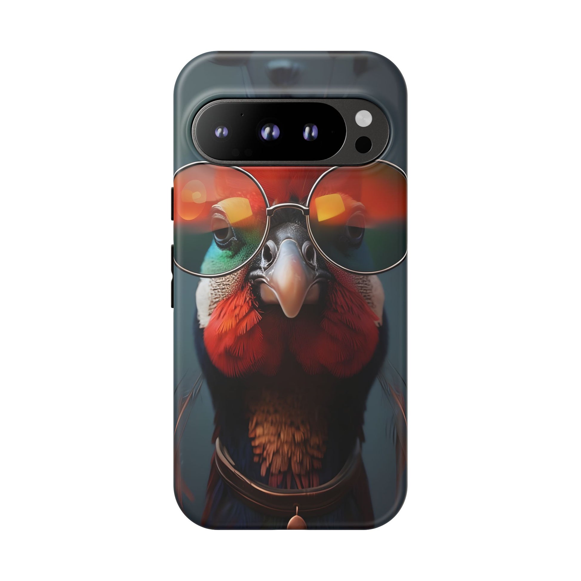 Phone Cases, Bright Exotic Bird in Cool Sunglasses, Protective Tough Cover, Tropical Animal Print, Unique Gift for Bird Lovers, Accessories