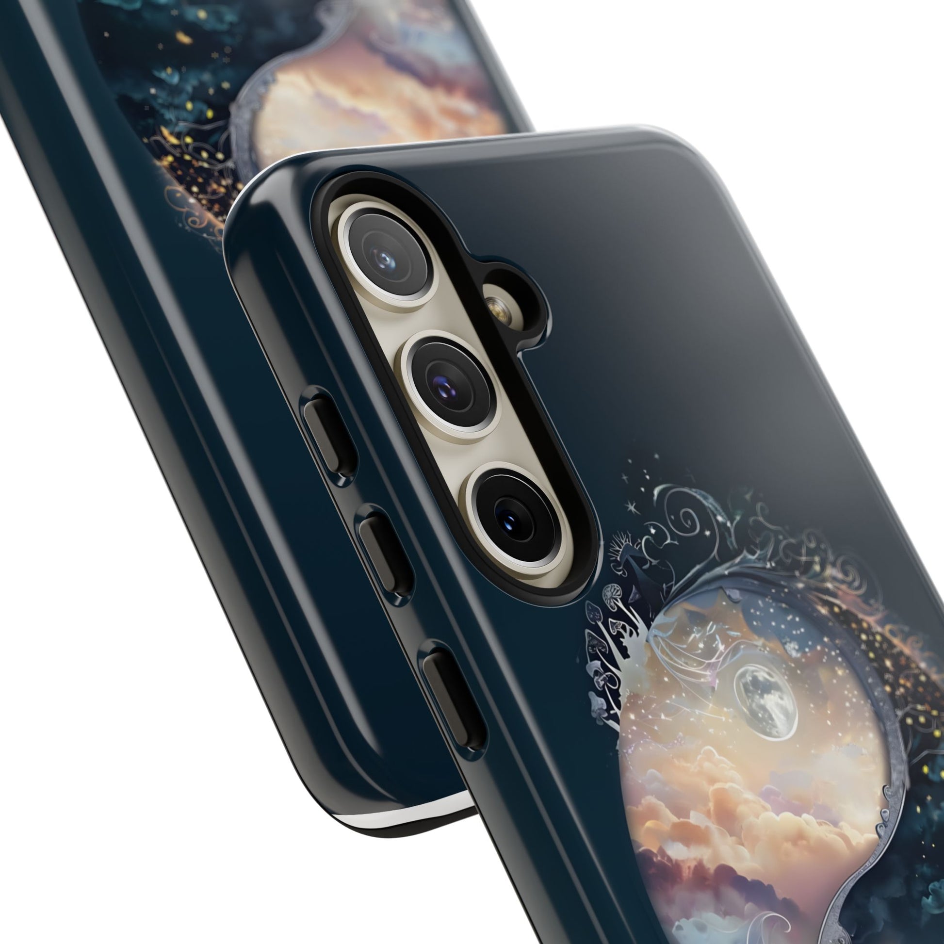Phone Case, Yin-Yang Symbol Design, Whimsical Day Night Fantasy Print, Protective Cover, Tough Skin, Phone Accessories, Phone Protection