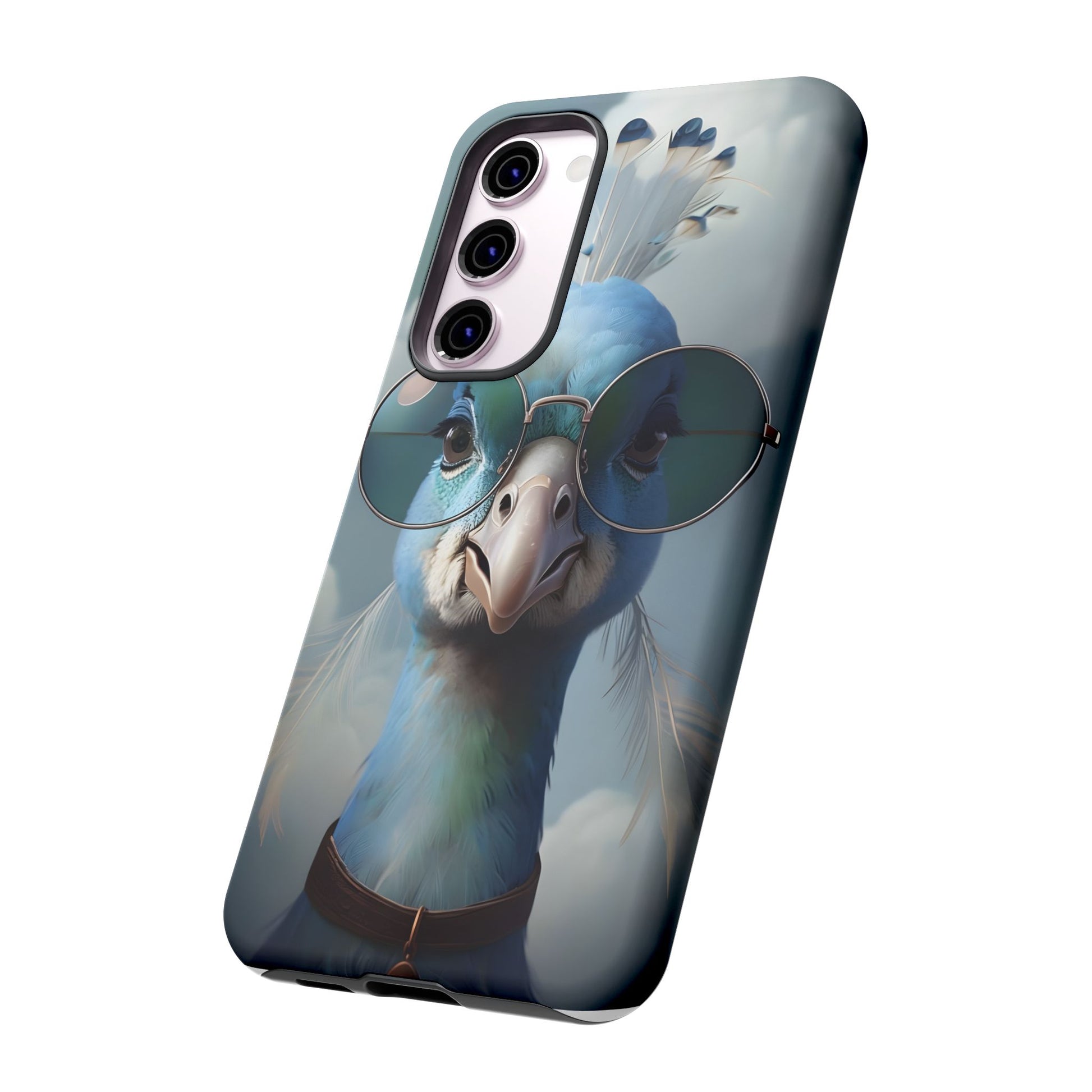 Phone Case, Glamorous Peacock Wearing Sunglasses - Protective Cover, Unique Gift, Trendy Accessories, Animal Lover, Fashionable Mobile Shell