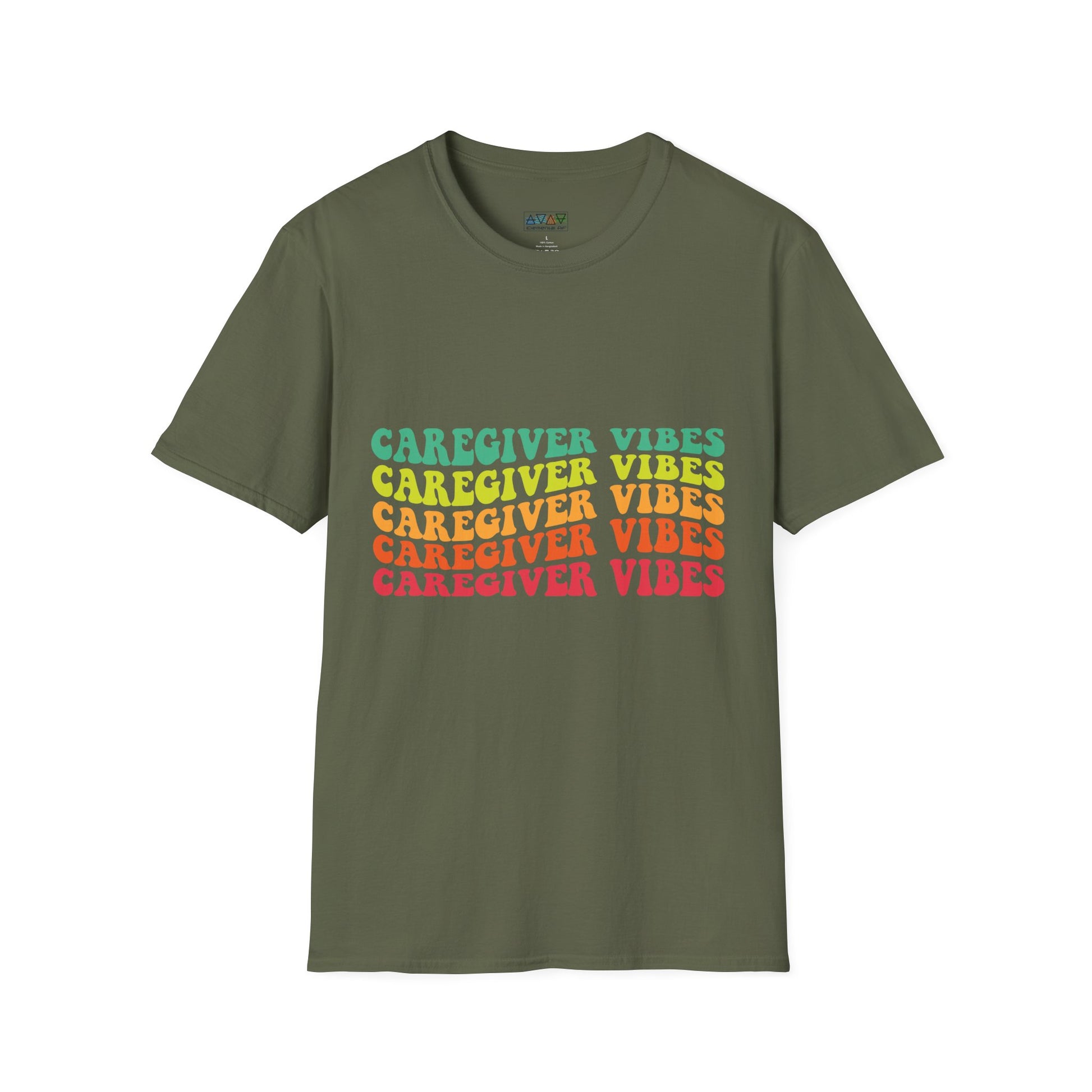 Caregiver Vibes Unisex Softstyle T-Shirt, Supportive Gift for Nurses, Relaxed Casual Tee, Perfect for Caregivers, Healthcare Appreciation