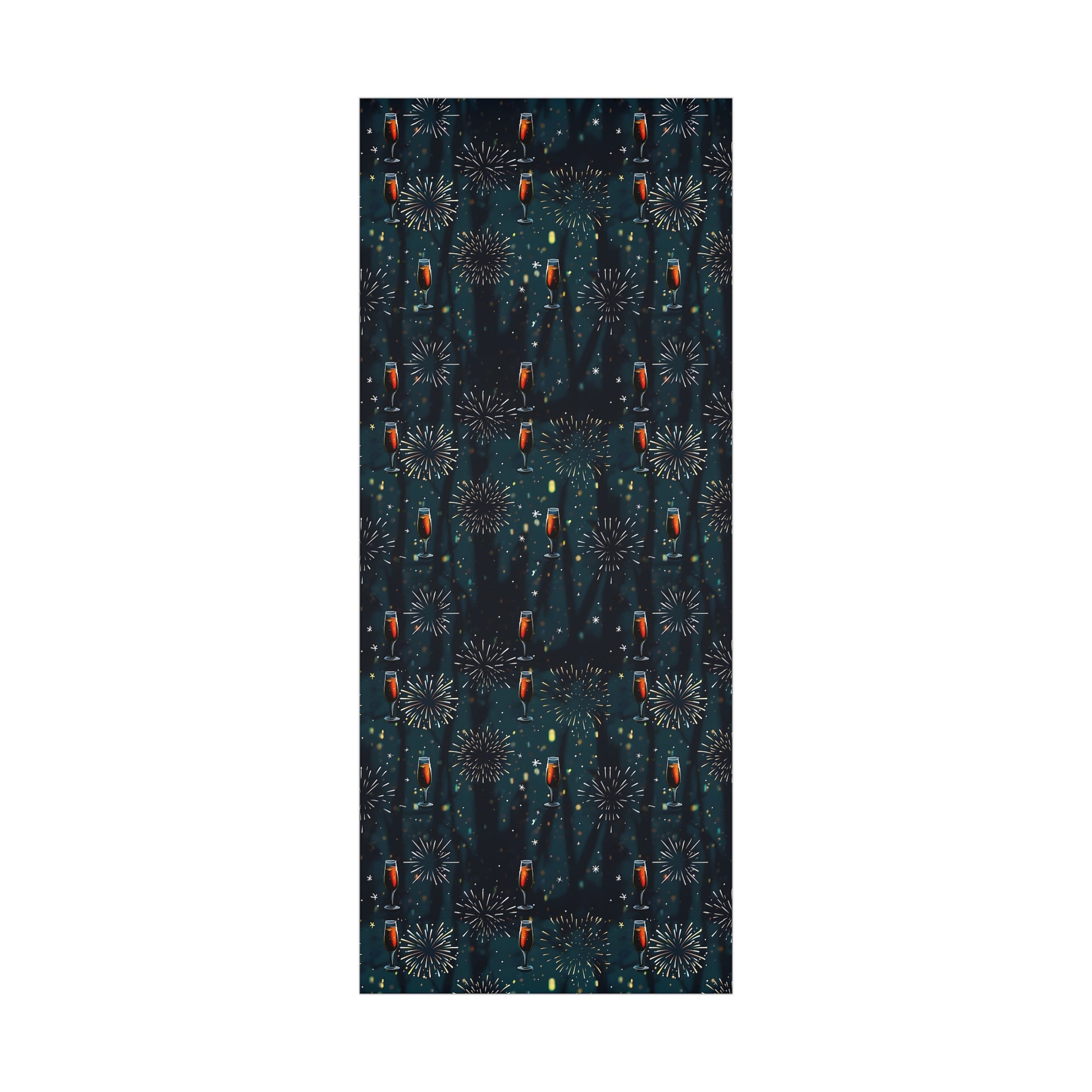 Gift Wrap Papers, New Year's Eve Celebration Pattern With Fireworks And Champagne, Wrapping Paper Roll, Holiday Gift Wrap, Festive