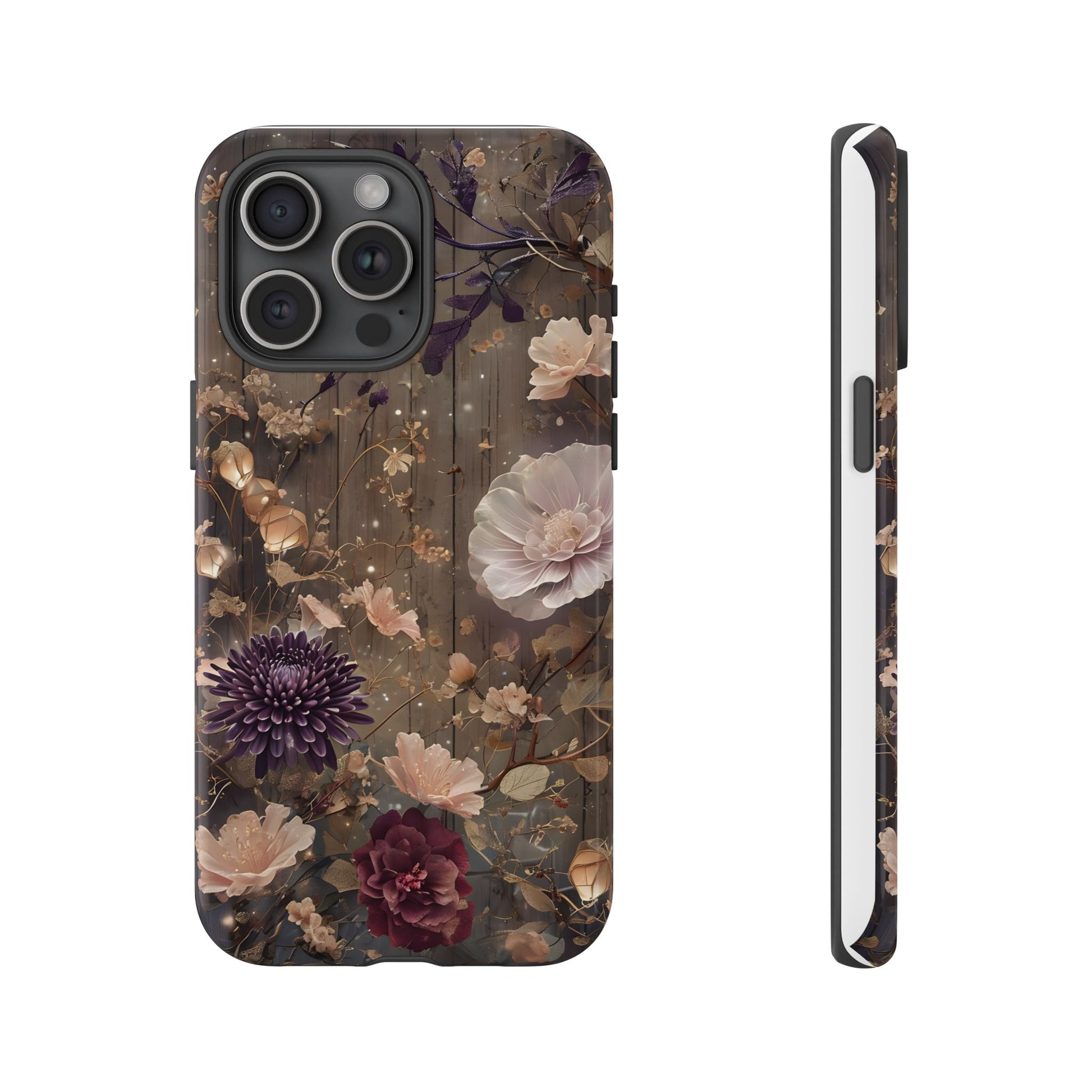 Tough Cases, Enchanting Floral Pattern - Floral Phone Case, Protective Phone Cover, Botanical Design, Flower Print, Tough Shell for Device