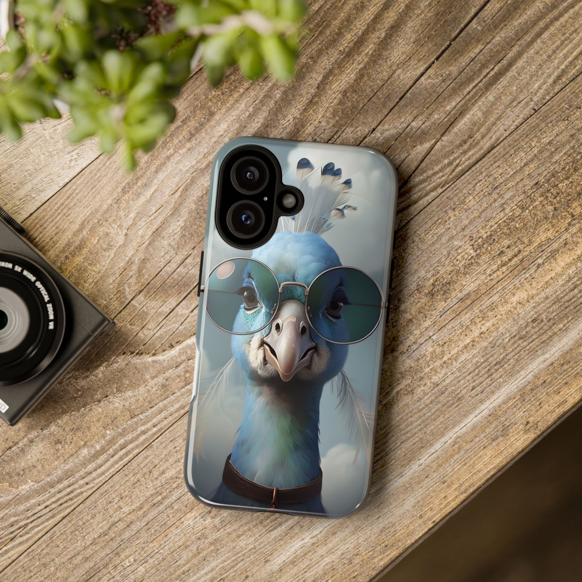 Phone Case, Glamorous Peacock Wearing Sunglasses - Protective Cover, Unique Gift, Trendy Accessories, Animal Lover, Fashionable Mobile Shell