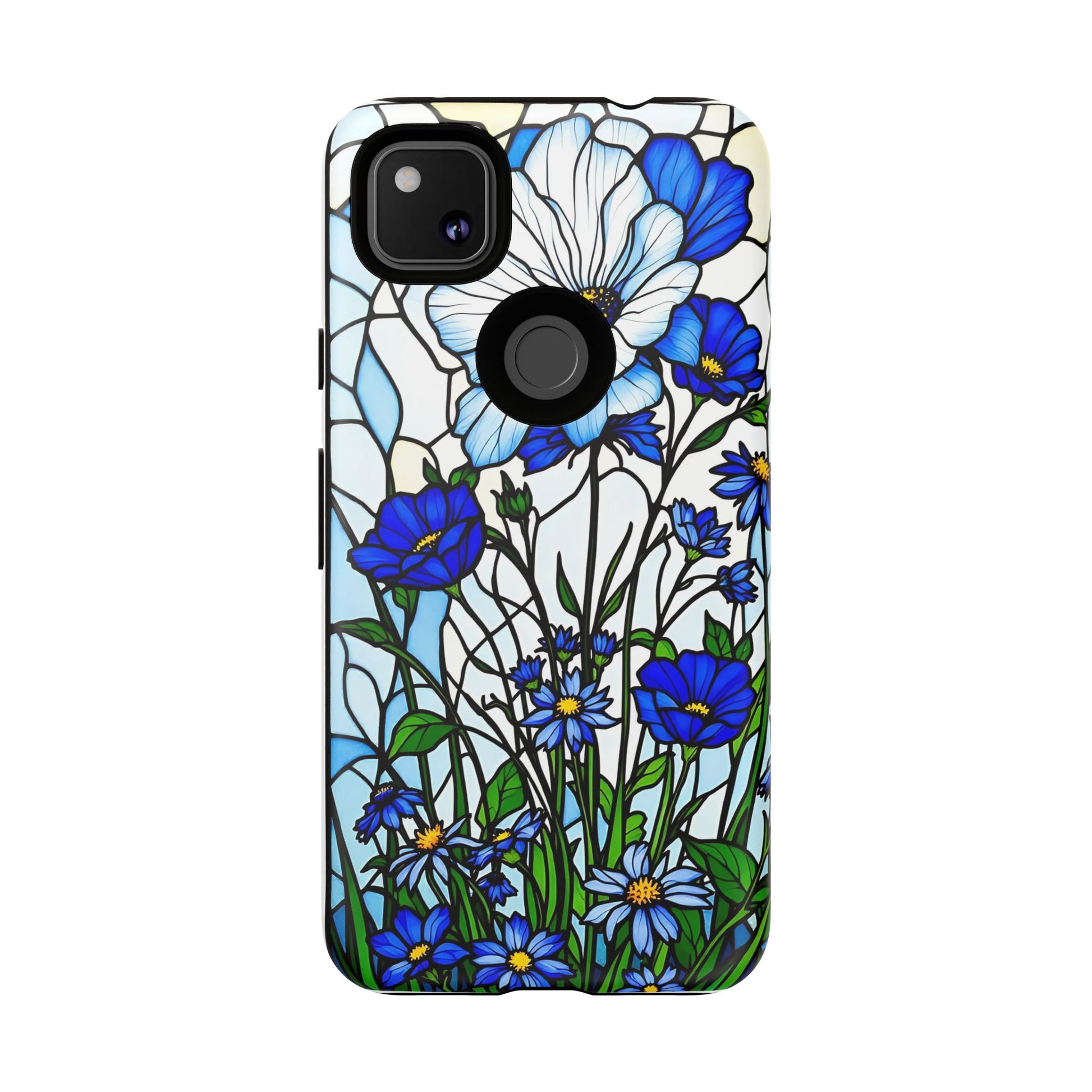 Botanical Stained Glass Tough Case - Floral Phone Cover, Protective Phone Case, Flower Pattern Phone Shell, Nature Inspired Smartphone Case,