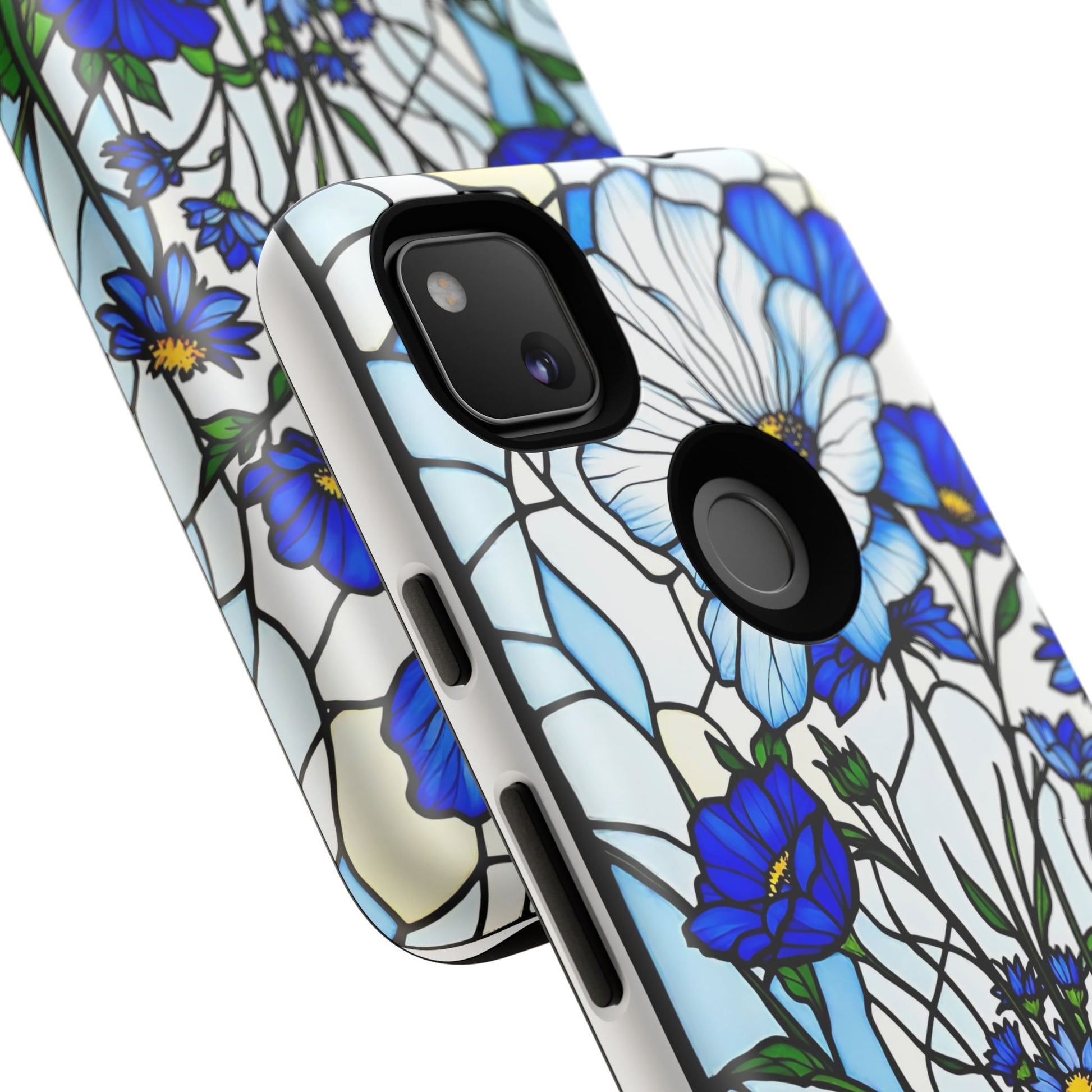 Botanical Stained Glass Tough Case - Floral Phone Cover, Protective Phone Case, Flower Pattern Phone Shell, Nature Inspired Smartphone Case,