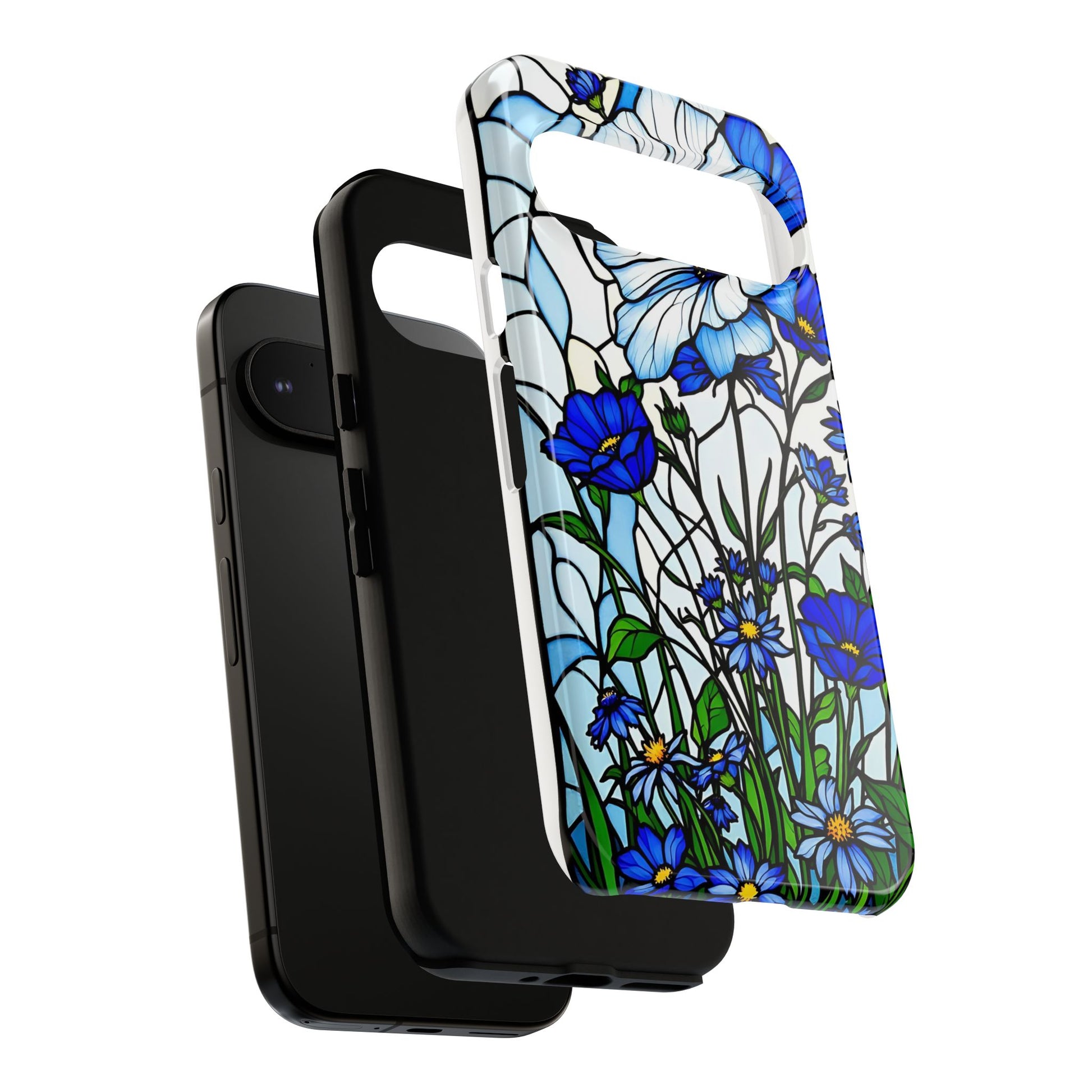 Botanical Stained Glass Tough Case - Floral Phone Cover, Protective Phone Case, Flower Pattern Phone Shell, Nature Inspired Smartphone Case,