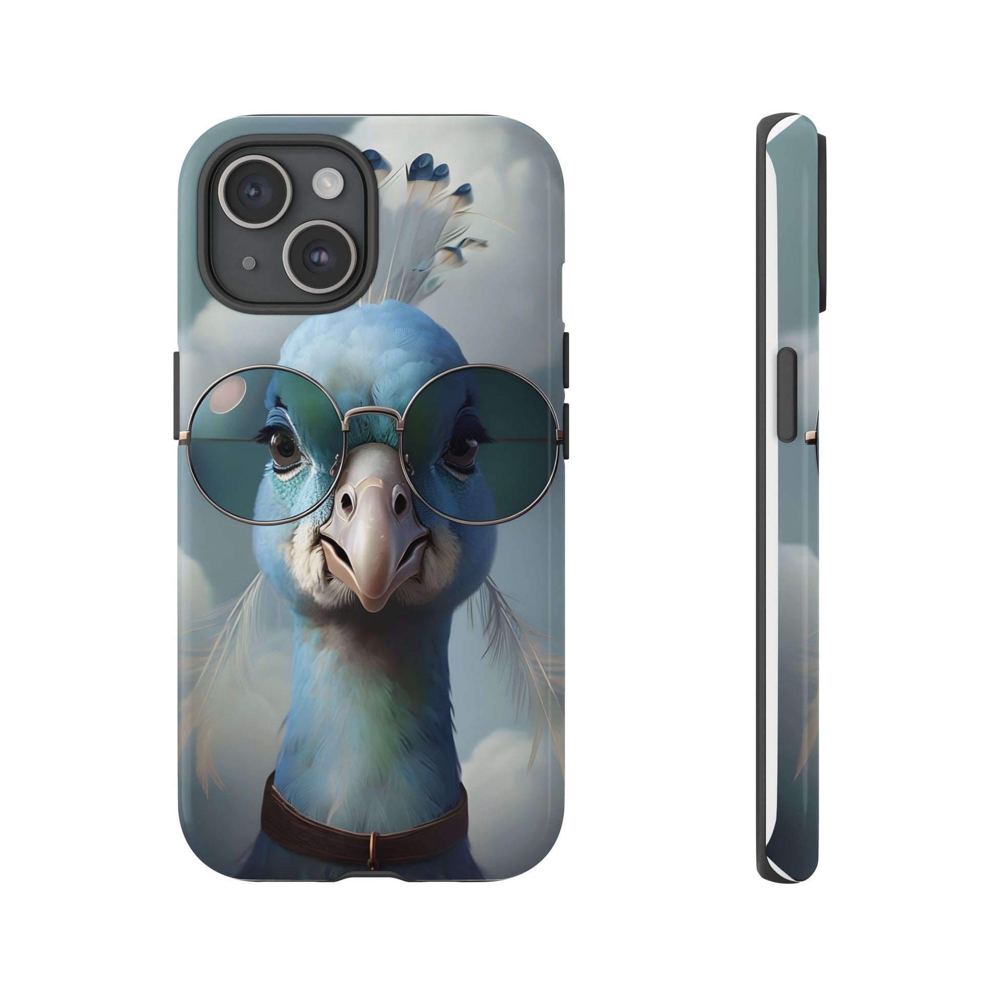 Phone Case, Glamorous Peacock Wearing Sunglasses - Protective Cover, Unique Gift, Trendy Accessories, Animal Lover, Fashionable Mobile Shell