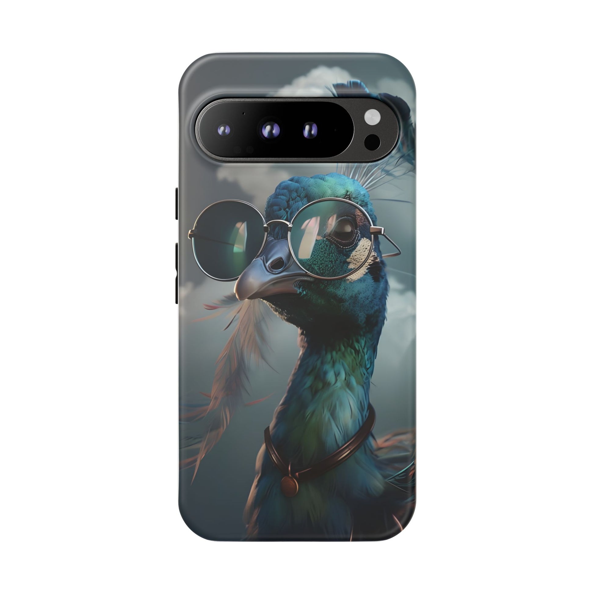 Phone Case, Peacock Design, Neon Lighting, Unique Gift, Hard Shell Cover, Protective Sleeve