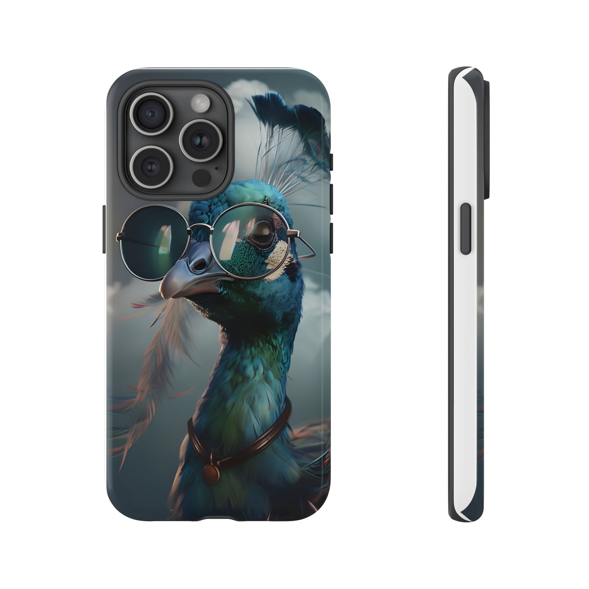 Phone Case, Peacock Design, Neon Lighting, Unique Gift, Hard Shell Cover, Protective Sleeve