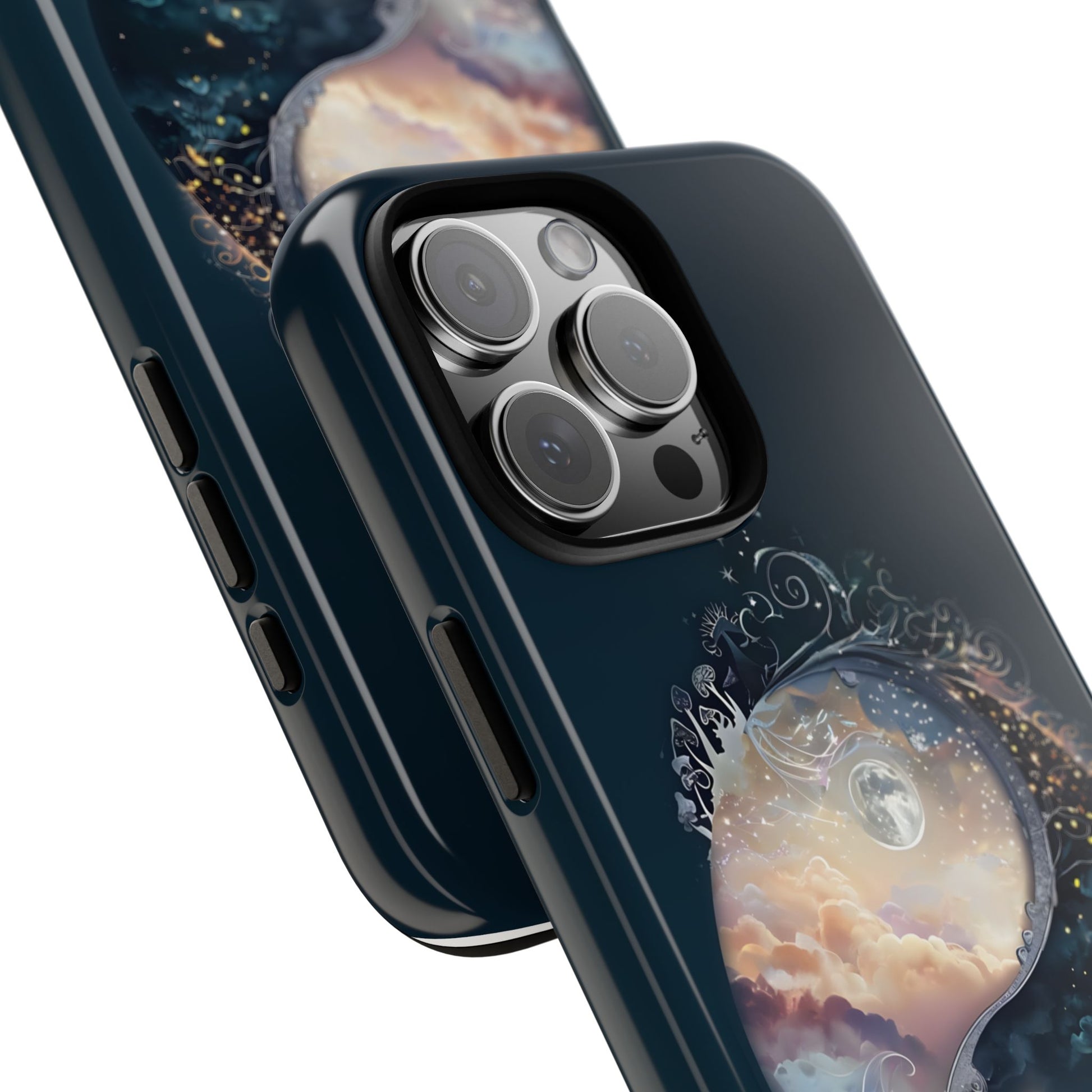 Phone Case, Yin-Yang Symbol Design, Whimsical Day Night Fantasy Print, Protective Cover, Tough Skin, Phone Accessories, Phone Protection