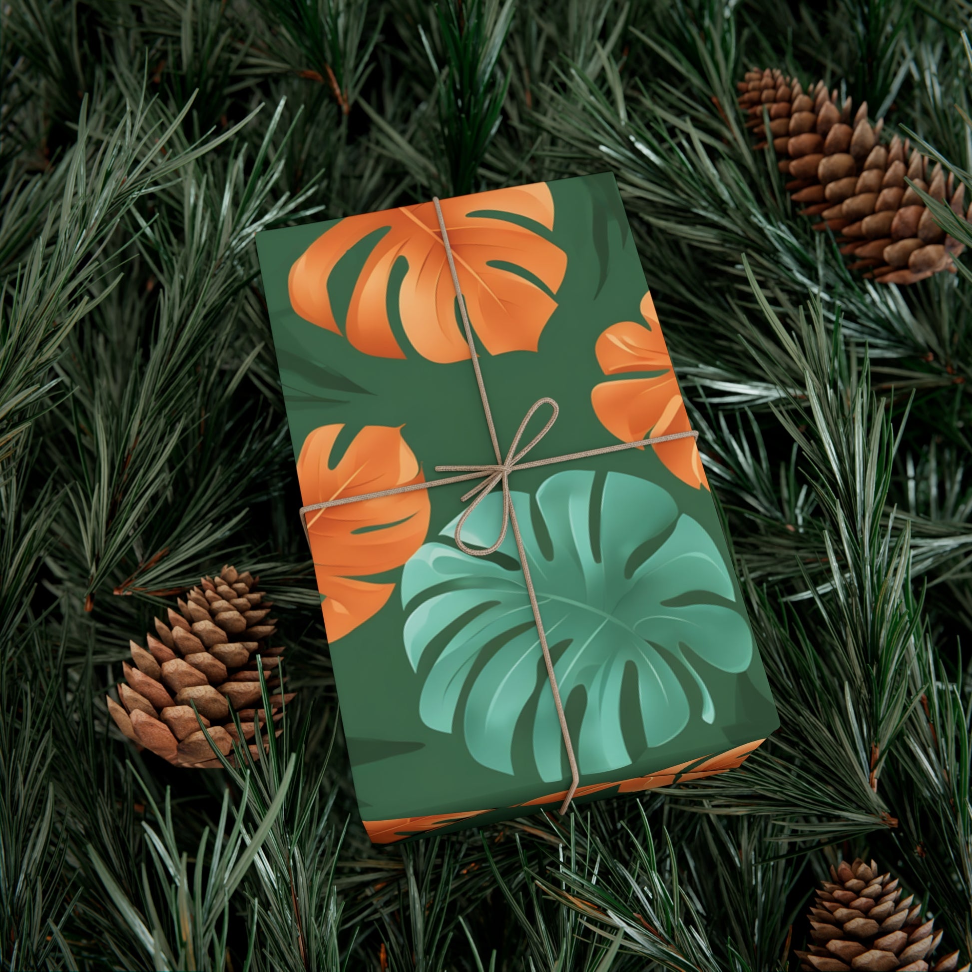 Wrapping Paper, Tropical Monstera Leaf Gift Wrap, Botanical Pattern Sheets, Colorful Holiday Gift Wrap, Jungle Party Wrap Roll, Leafy