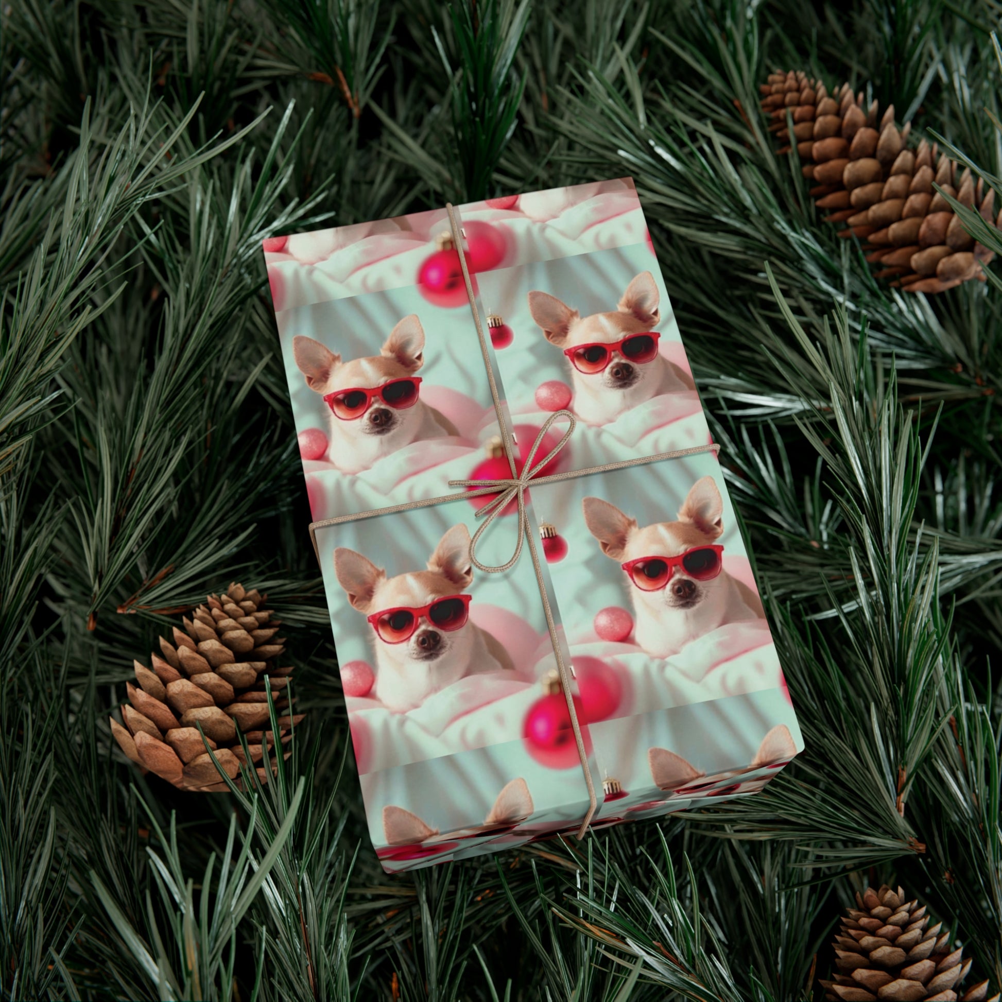 Gift Wrap Papers, Chihuahua In Sunglasses Over Soft Pastel - Wrapping Sheets, Cute Dog Lover Gift, Animal Print, Pet Owner Supplies, Pastel