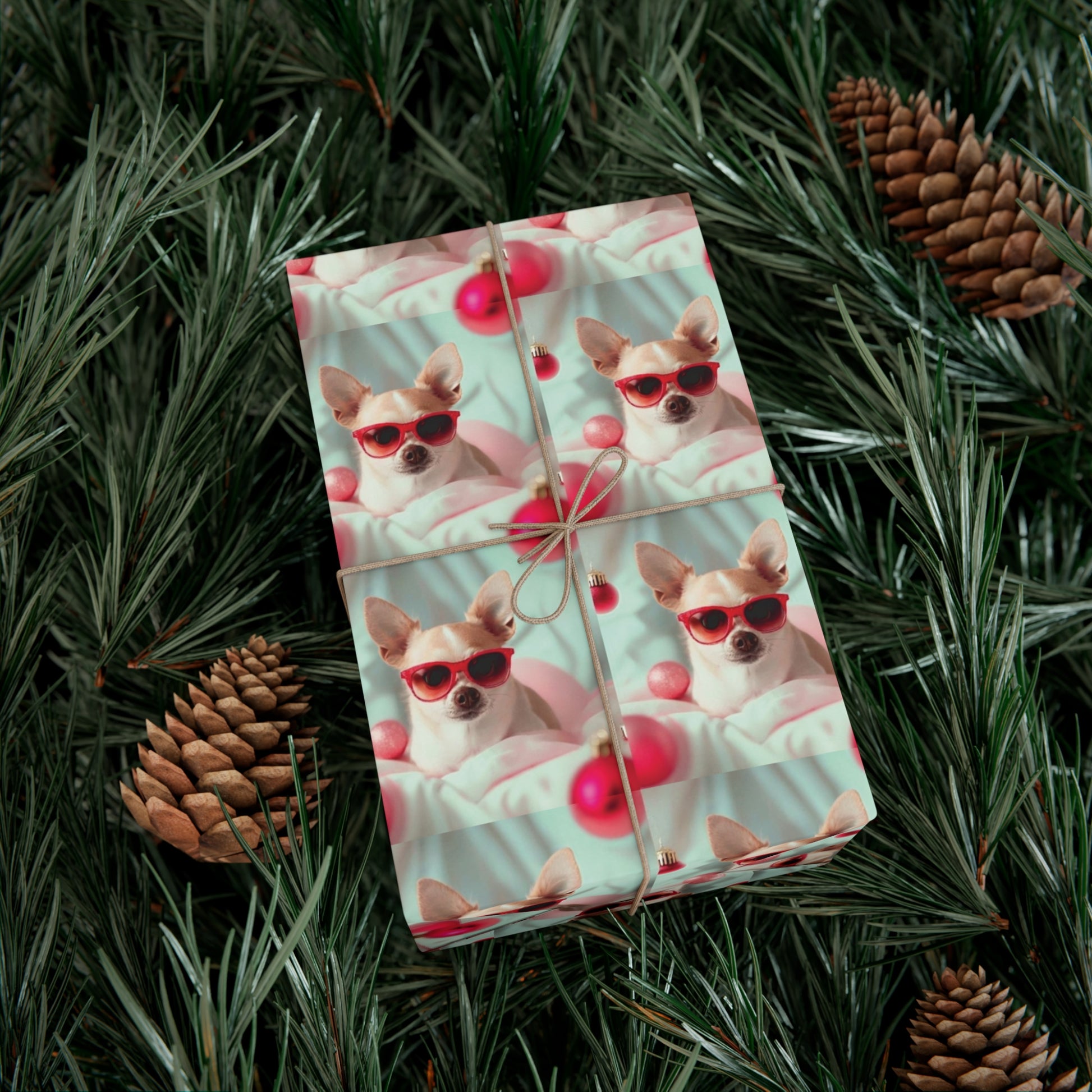 Gift Wrap Papers, Chihuahua In Sunglasses Over Soft Pastel - Wrapping Sheets, Cute Dog Lover Gift, Animal Print, Pet Owner Supplies, Pastel