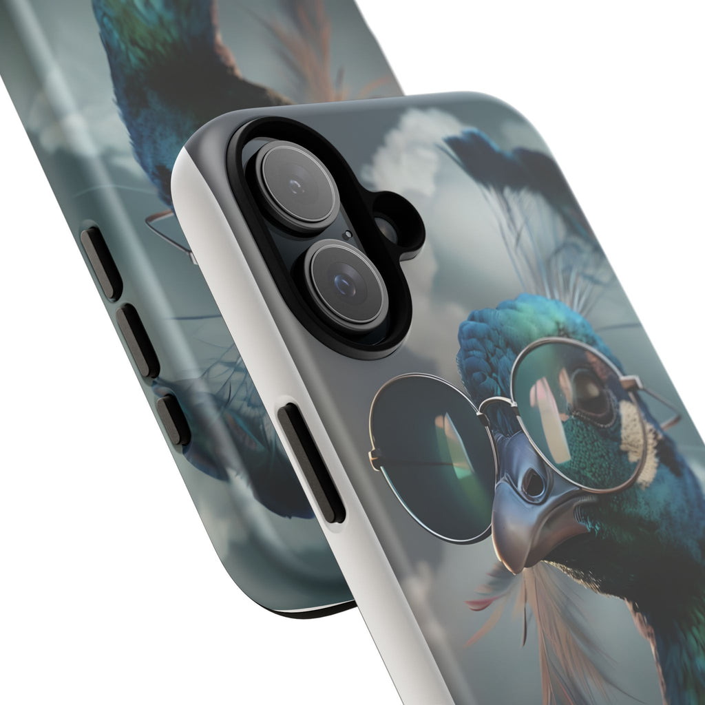 Phone Case, Peacock Design, Neon Lighting, Unique Gift, Hard Shell Cover, Protective Sleeve
