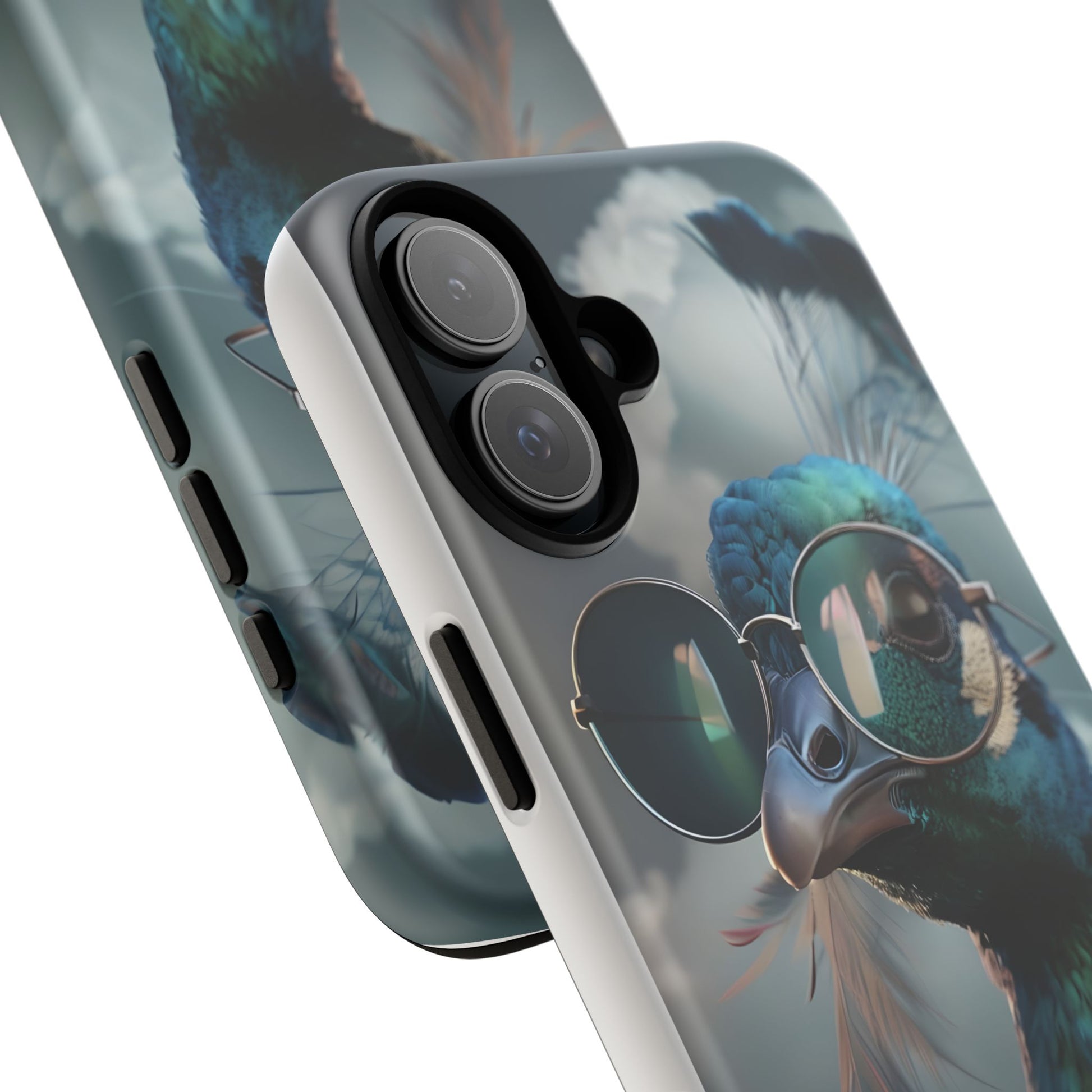 Phone Case, Peacock Design, Neon Lighting, Unique Gift, Hard Shell Cover, Protective Sleeve