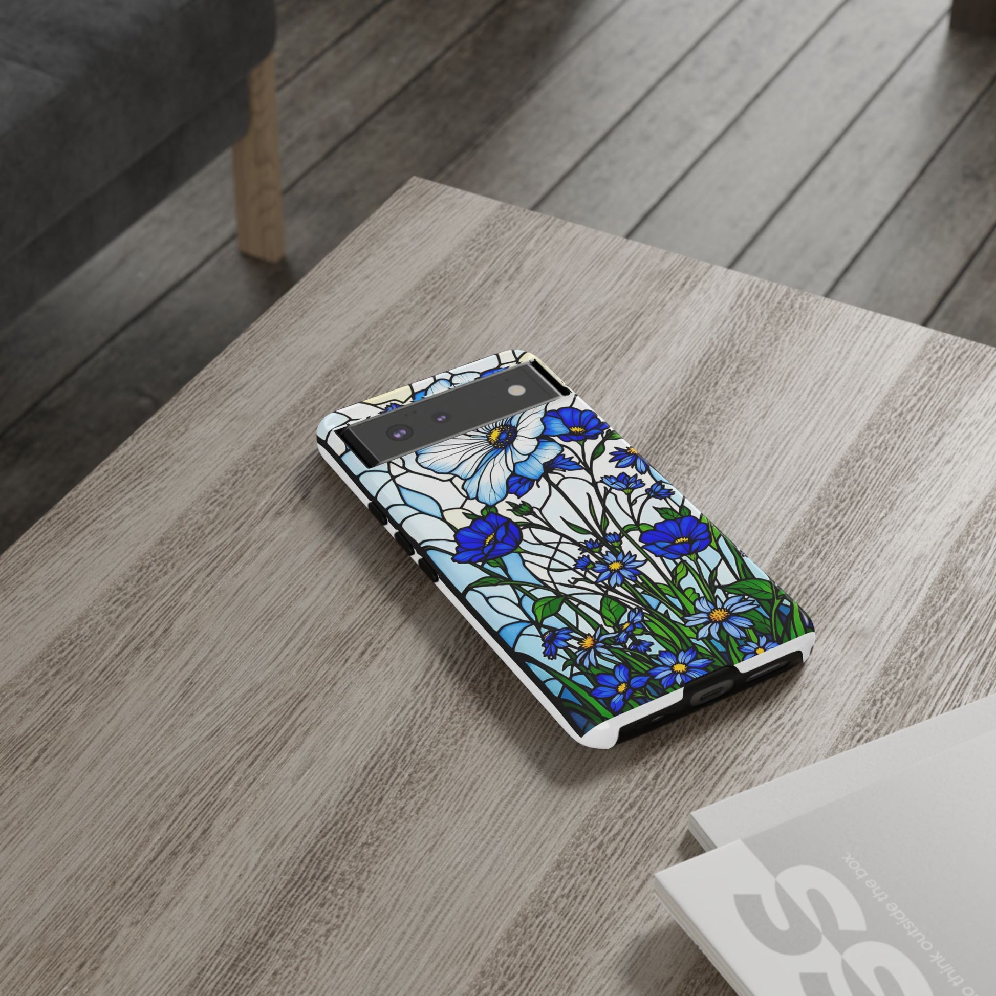 Botanical Stained Glass Tough Case - Floral Phone Cover, Protective Phone Case, Flower Pattern Phone Shell, Nature Inspired Smartphone Case,