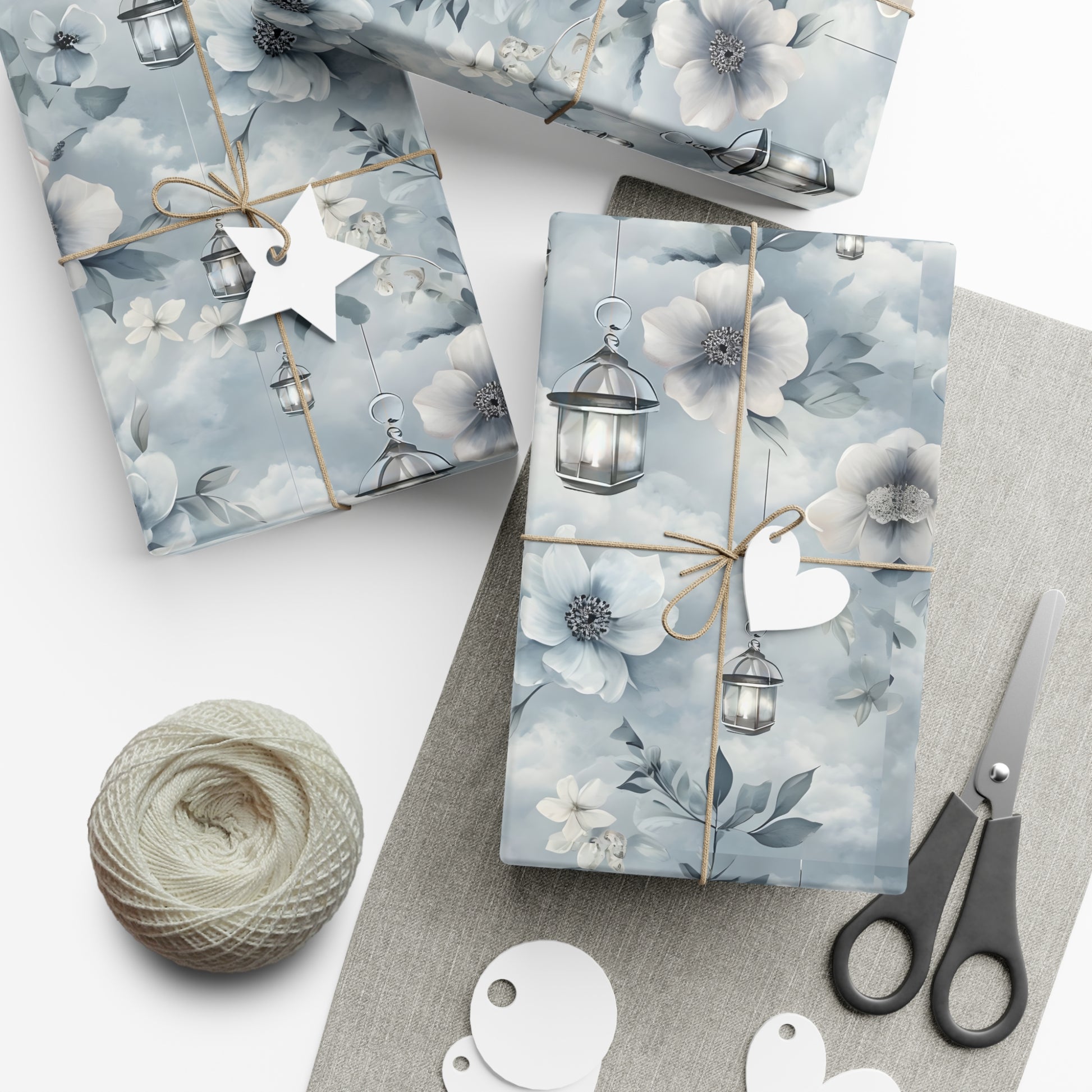 Gift Wrap Papers, Wrapping Paper, Gift Wrap Roll, Floral Lantern Design, Birthday Present, Packaging Supplies
