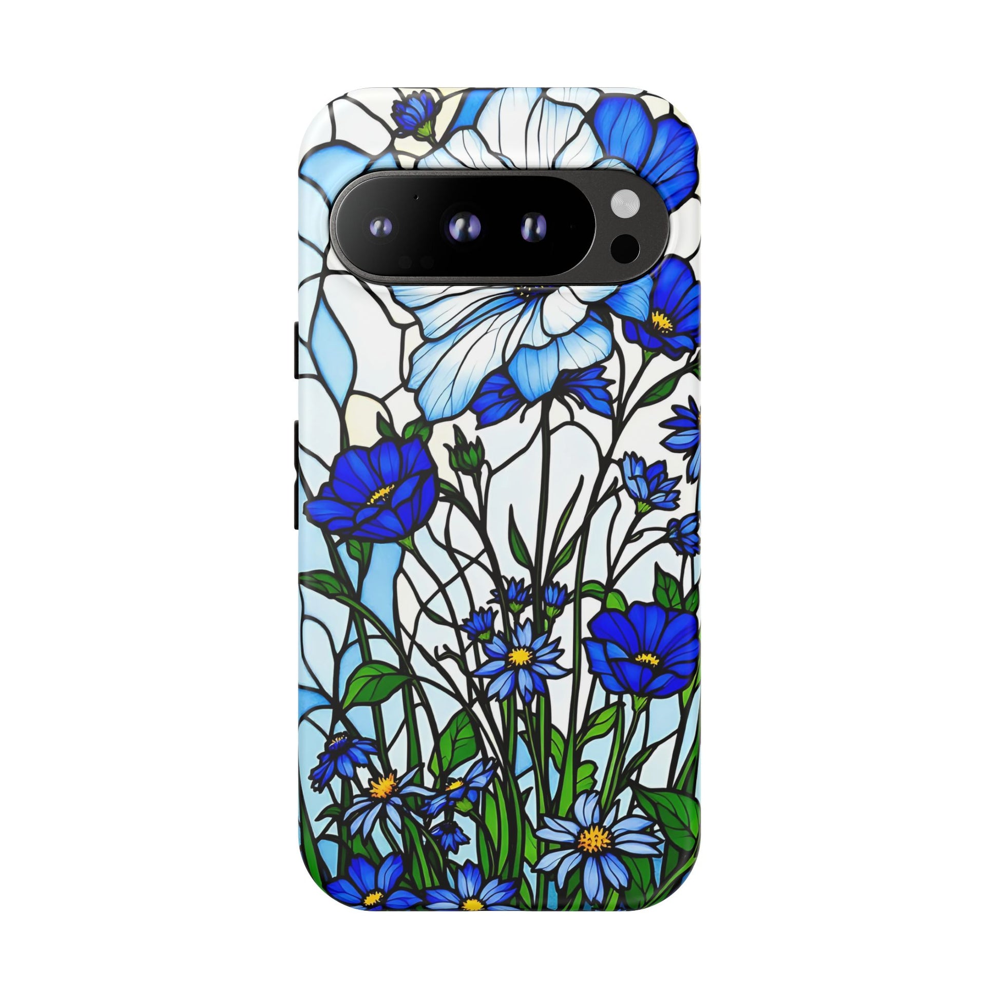 Botanical Stained Glass Tough Case - Floral Phone Cover, Protective Phone Case, Flower Pattern Phone Shell, Nature Inspired Smartphone Case,