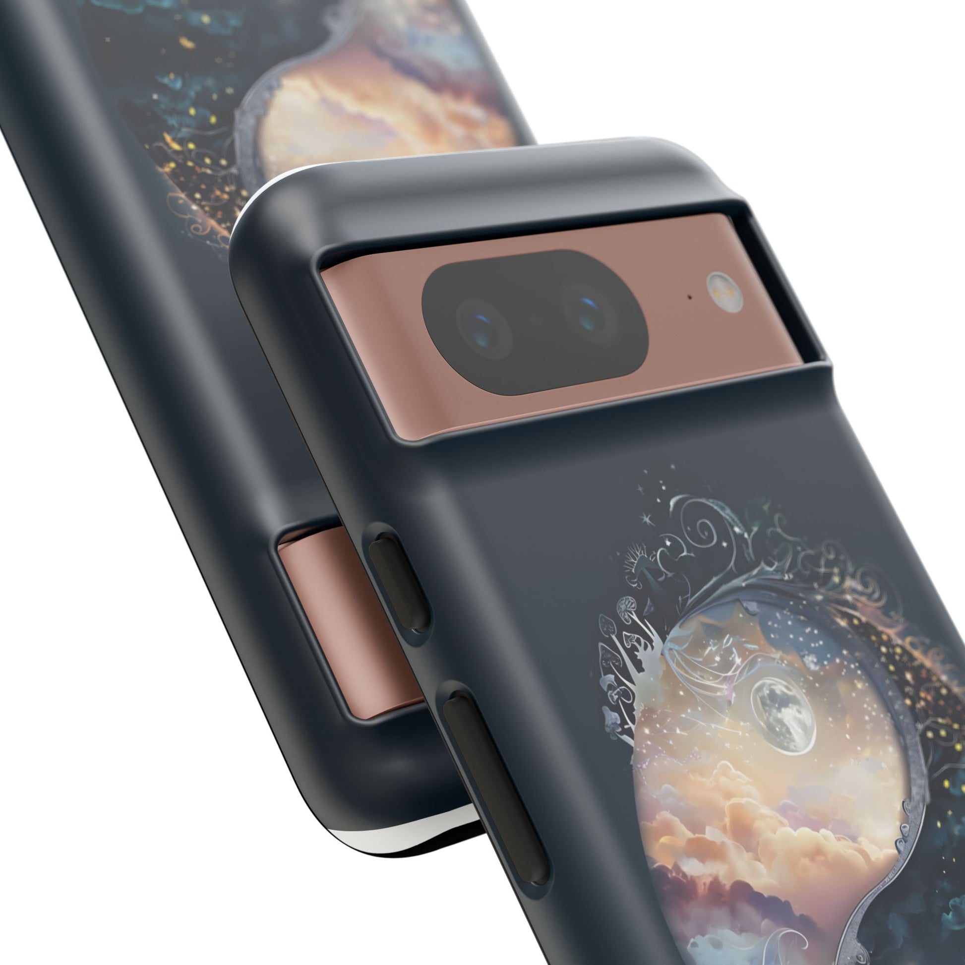 Phone Case, Yin-Yang Symbol Design, Whimsical Day Night Fantasy Print, Protective Cover, Tough Skin, Phone Accessories, Phone Protection