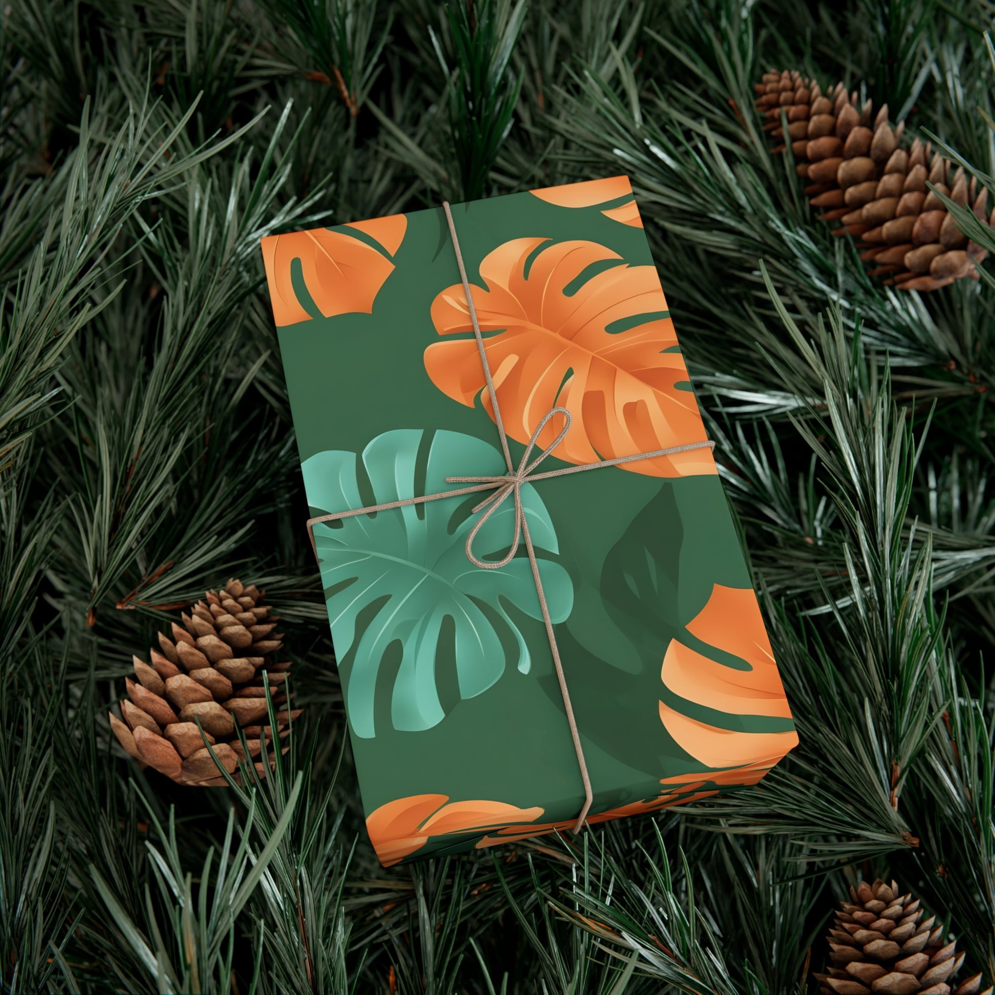Wrapping Paper, Tropical Monstera Leaf Gift Wrap, Botanical Pattern Sheets, Colorful Holiday Gift Wrap, Jungle Party Wrap Roll, Leafy