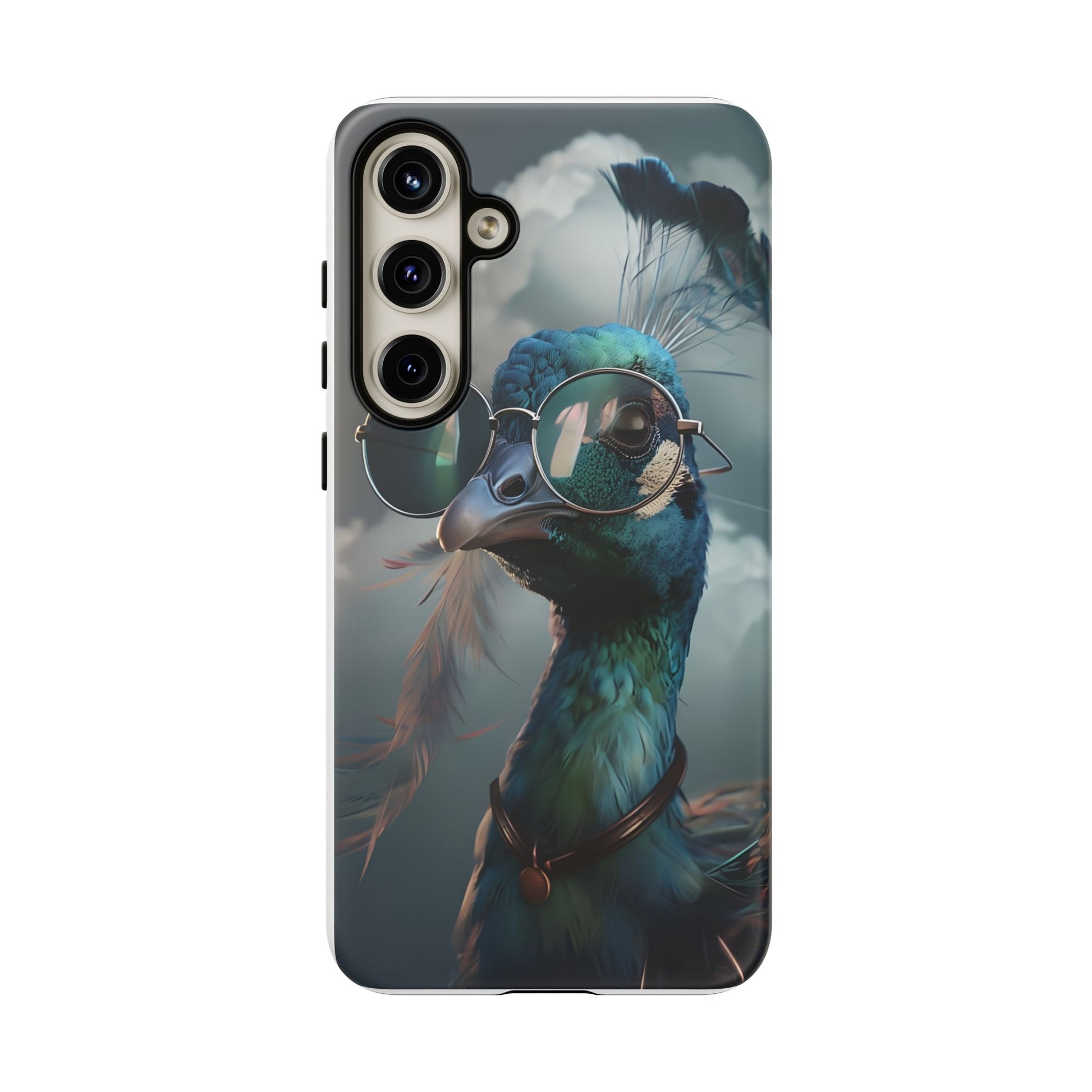 Phone Case, Peacock Design, Neon Lighting, Unique Gift, Hard Shell Cover, Protective Sleeve