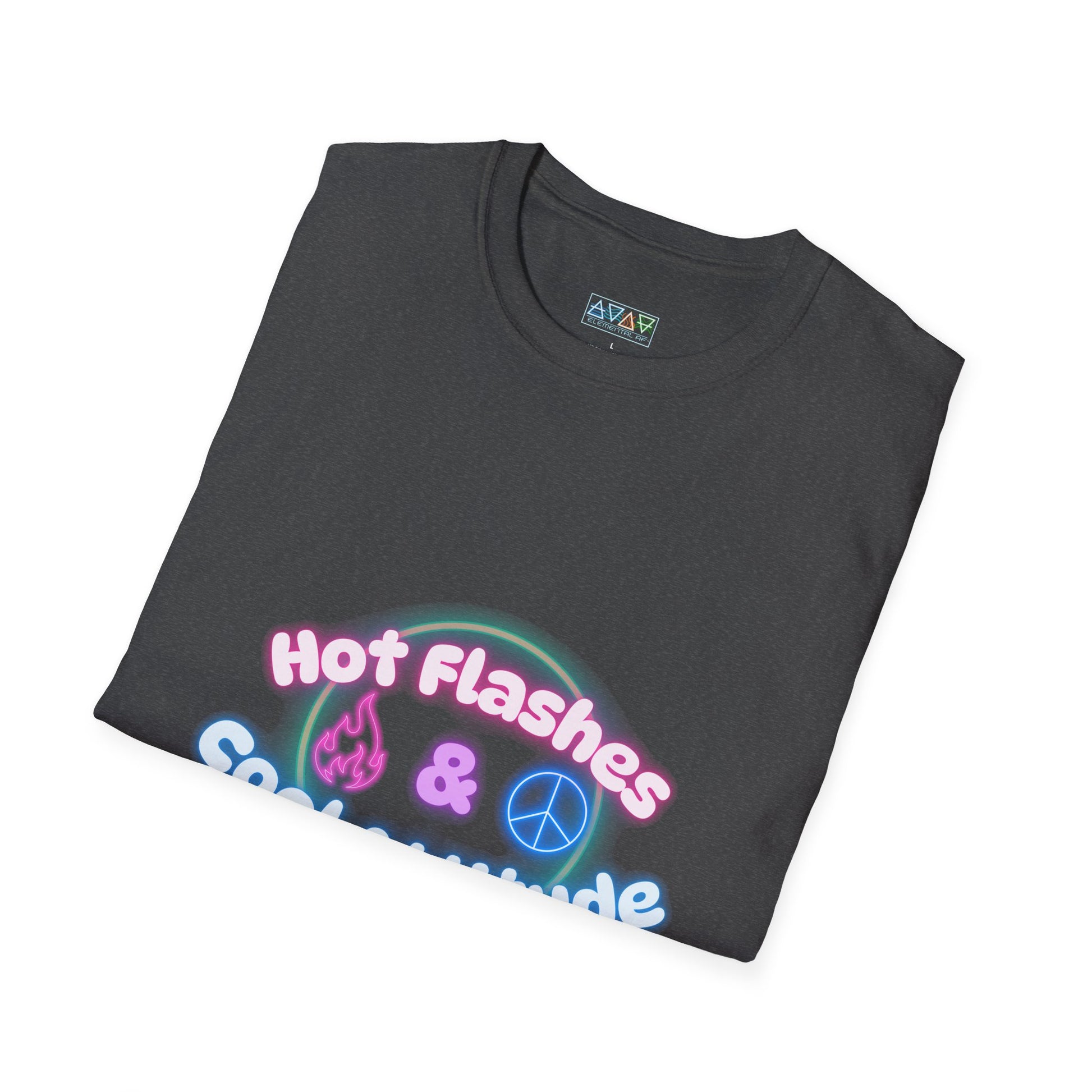 Midlife Women's Hot Flashes Cool Attitude Unisex Softstyle T-Shirt, Menopause Shirt, Funny Graphic Tee, Mom Gift, Birthday Present