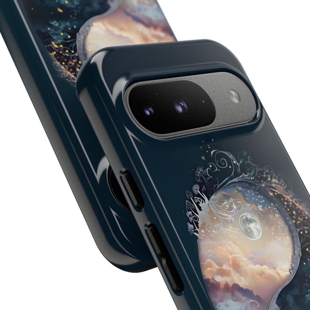 Phone Case, Yin-Yang Symbol Design, Whimsical Day Night Fantasy Print, Protective Cover, Tough Skin, Phone Accessories, Phone Protection