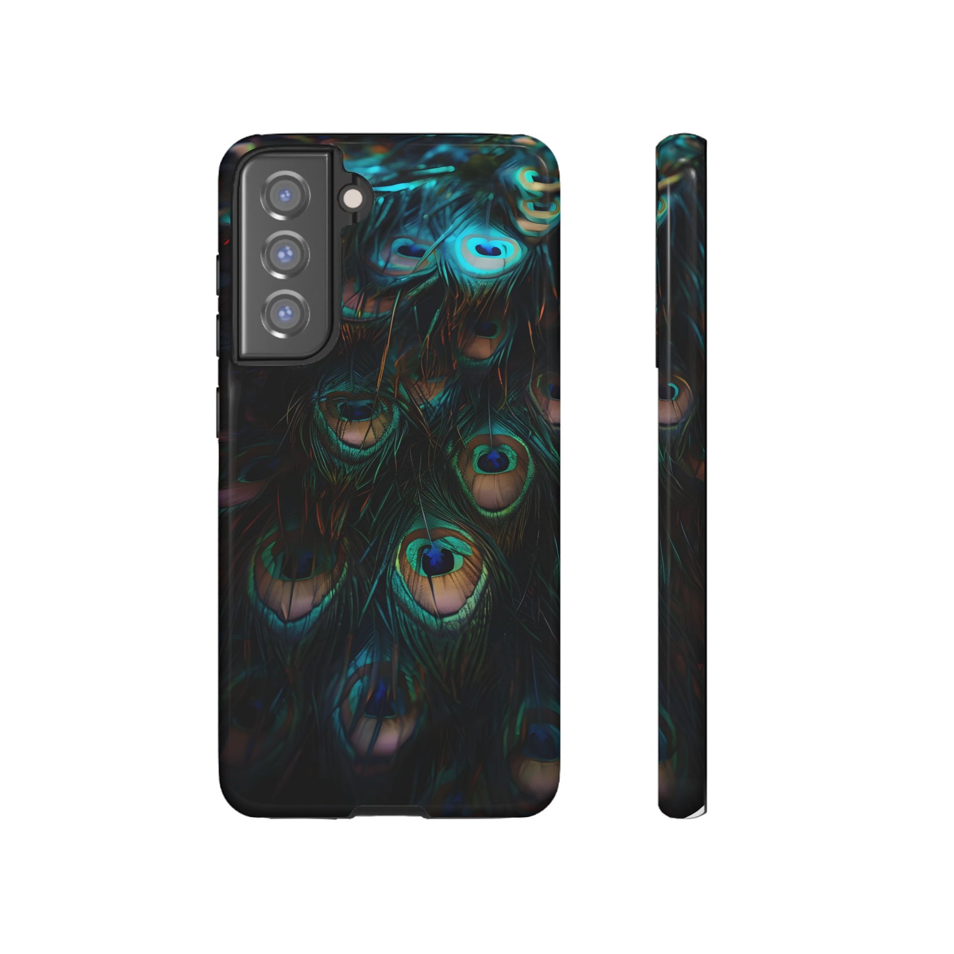 Phone Case, Close Up Peacock Feathers Design, Protective Cover, Unique Gift, Stylish Accessory, Nature Lover Gift, Feather Print Case