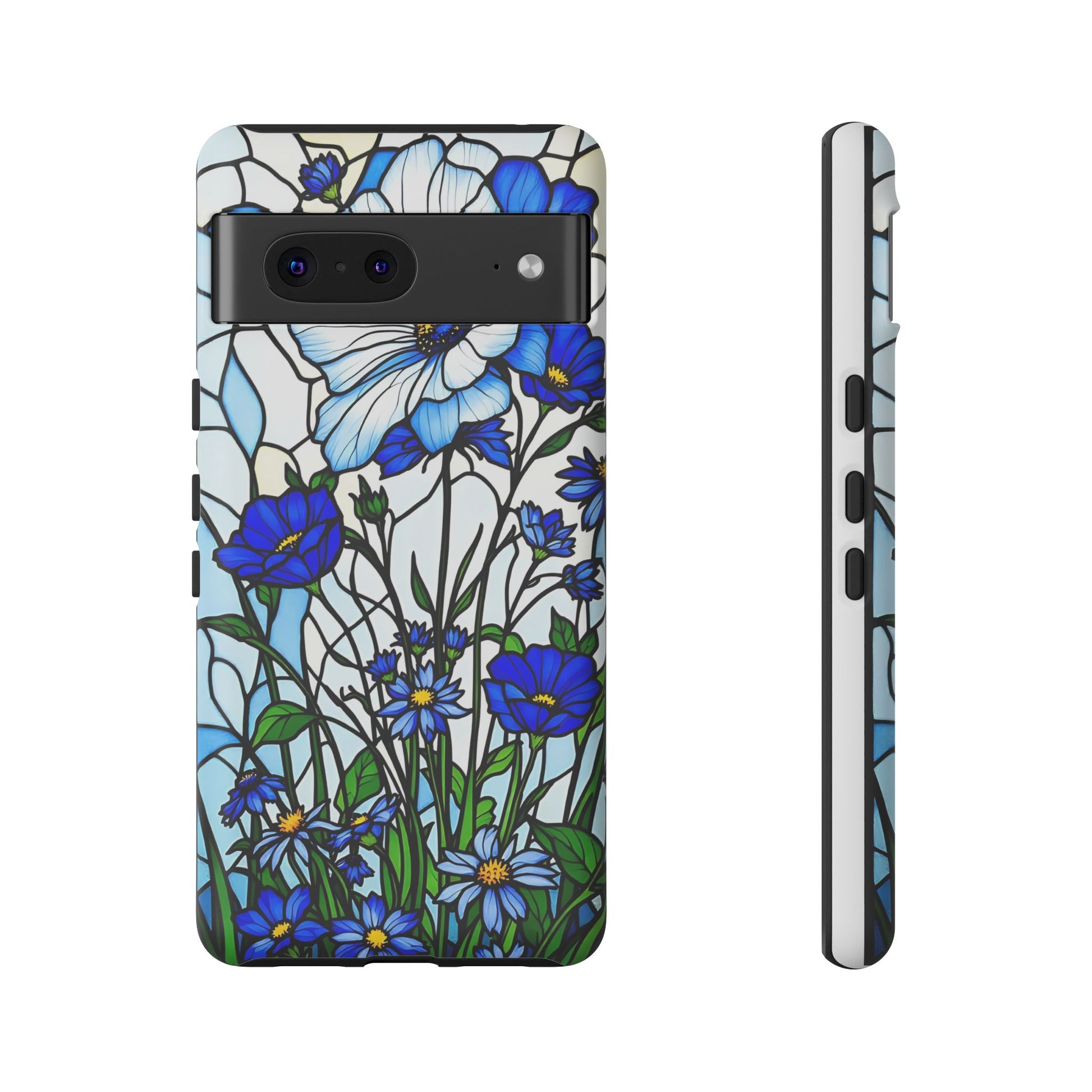 Botanical Stained Glass Tough Case - Floral Phone Cover, Protective Phone Case, Flower Pattern Phone Shell, Nature Inspired Smartphone Case,