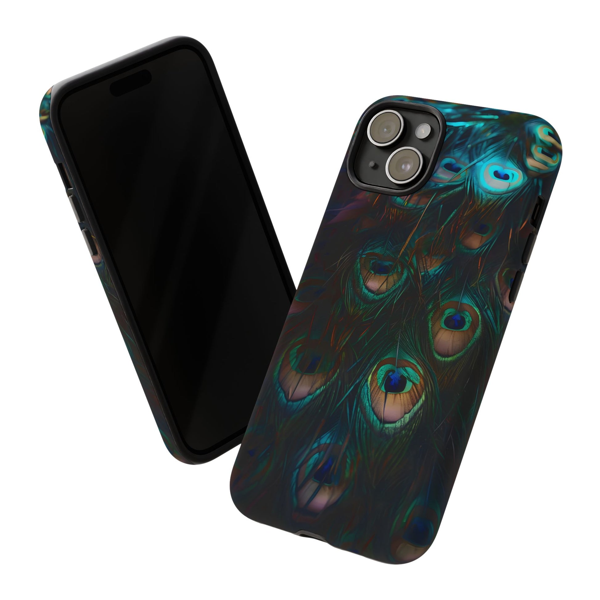 Phone Case, Close Up Peacock Feathers Design, Protective Cover, Unique Gift, Stylish Accessory, Nature Lover Gift, Feather Print Case