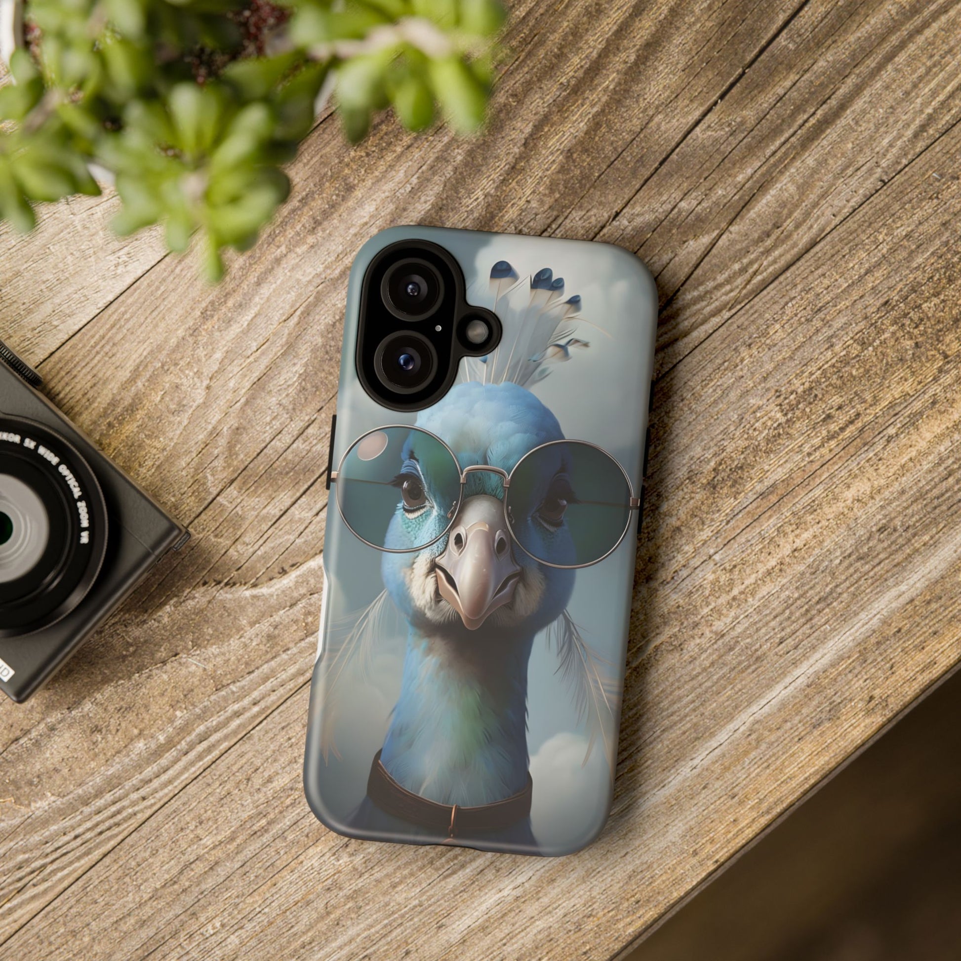 Phone Case, Glamorous Peacock Wearing Sunglasses - Protective Cover, Unique Gift, Trendy Accessories, Animal Lover, Fashionable Mobile Shell