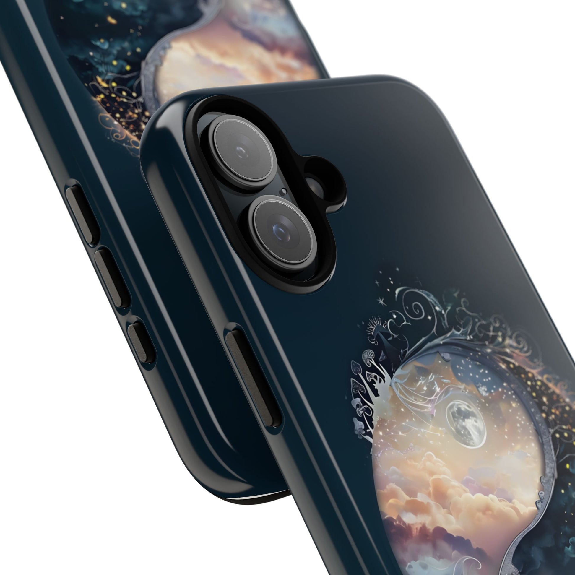 Phone Case, Yin-Yang Symbol Design, Whimsical Day Night Fantasy Print, Protective Cover, Tough Skin, Phone Accessories, Phone Protection