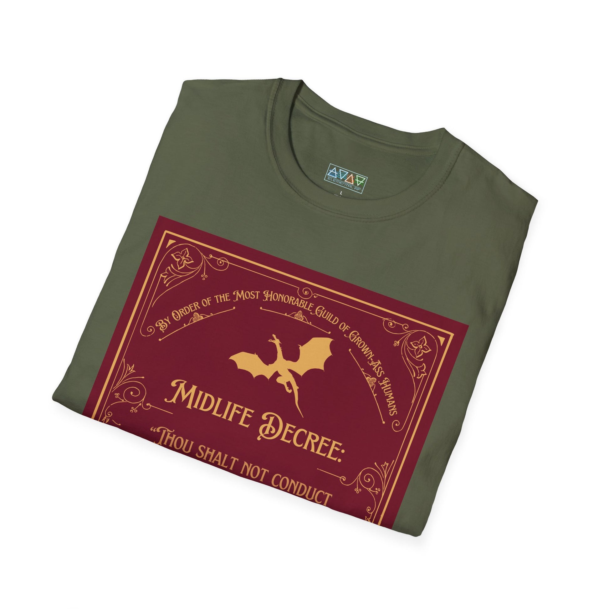 Funny Quote Unisex T-Shirt - Midlife Decree - Thou shalt not conduct thyself in the manner of a douche canoe