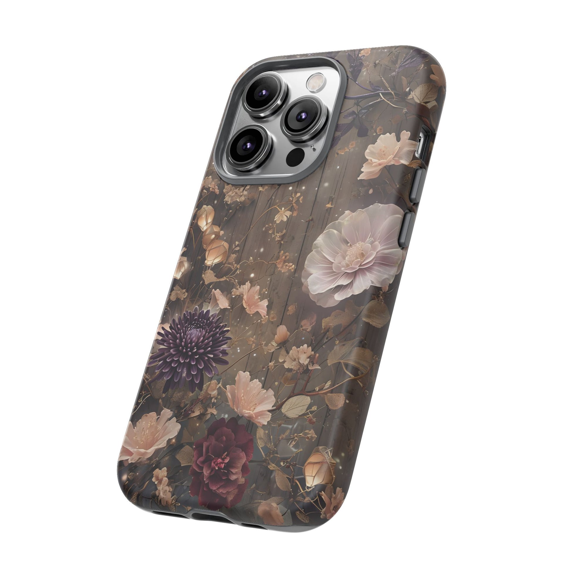 Tough Cases, Enchanting Floral Pattern - Floral Phone Case, Protective Phone Cover, Botanical Design, Flower Print, Tough Shell for Device