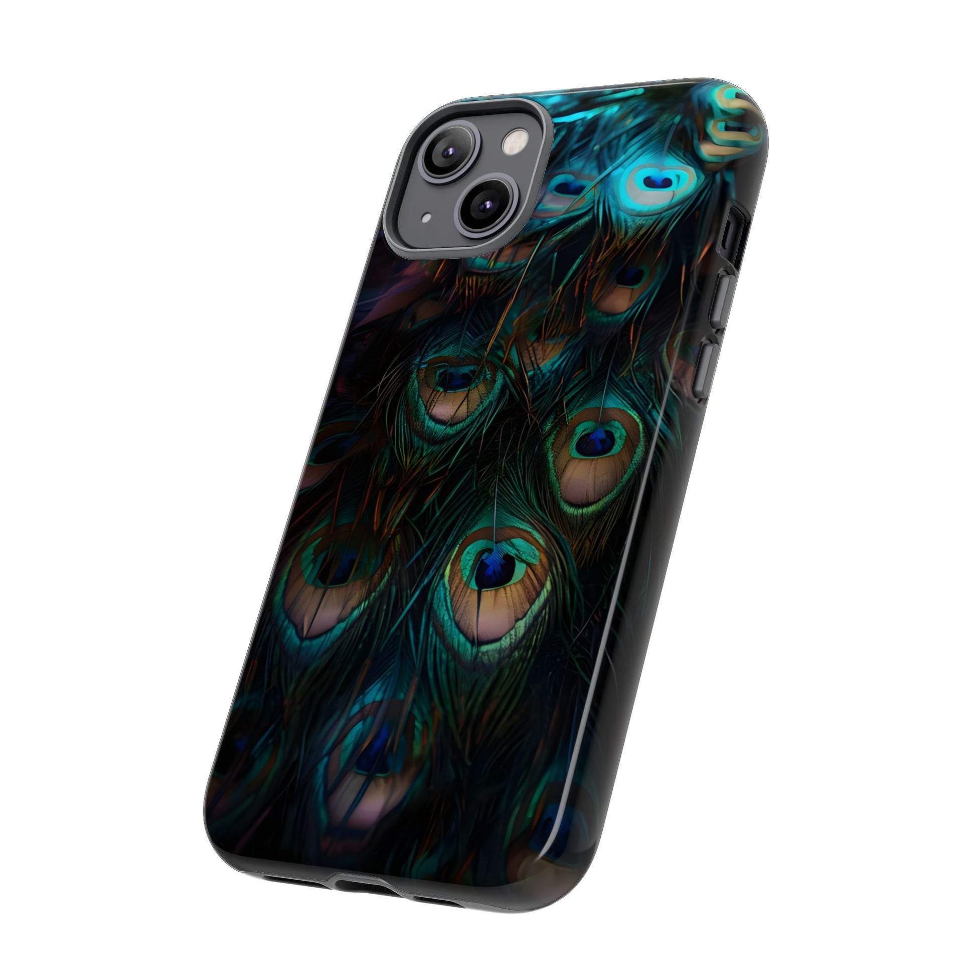Phone Case, Close Up Peacock Feathers Design, Protective Cover, Unique Gift, Stylish Accessory, Nature Lover Gift, Feather Print Case