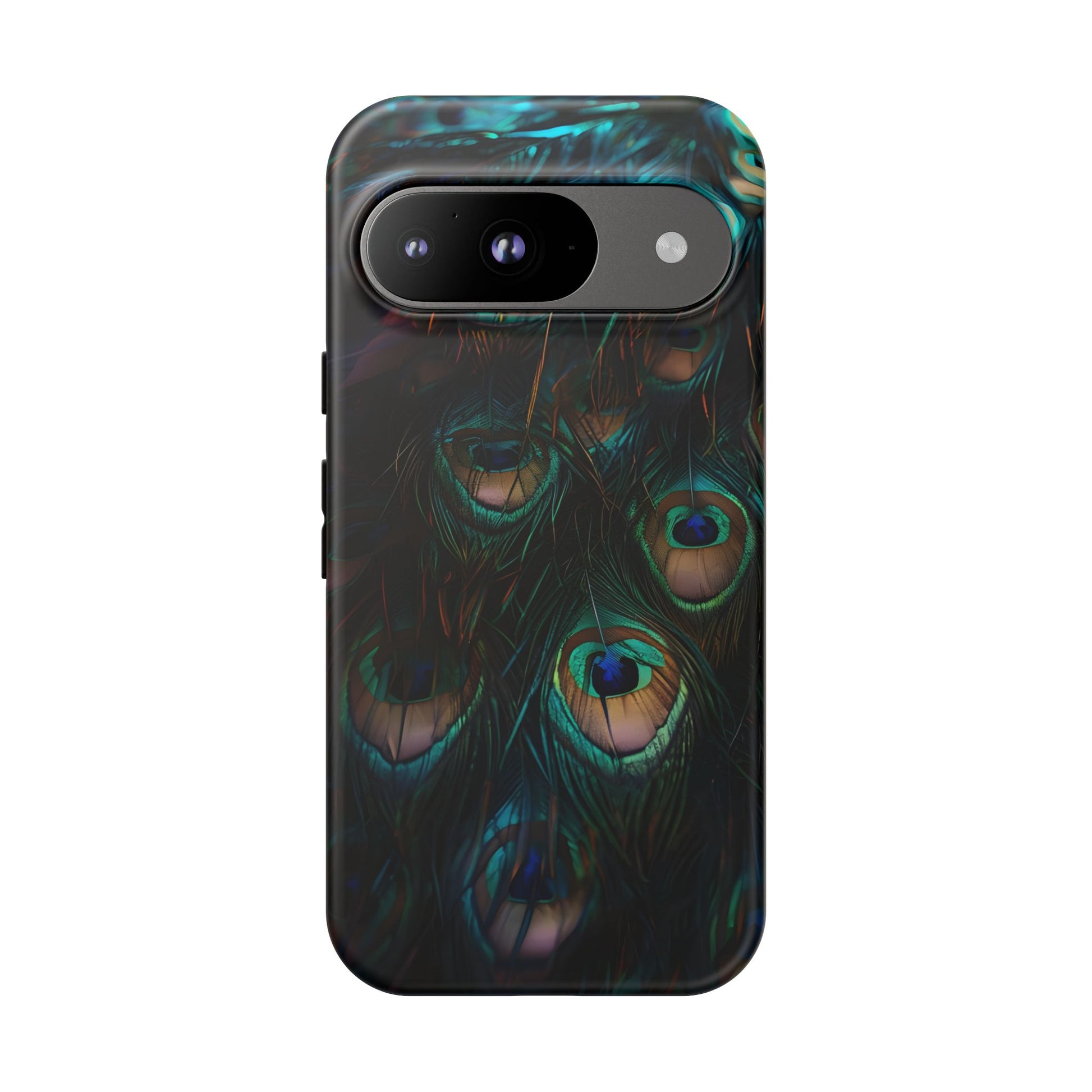 Phone Case, Close Up Peacock Feathers Design, Protective Cover, Unique Gift, Stylish Accessory, Nature Lover Gift, Feather Print Case