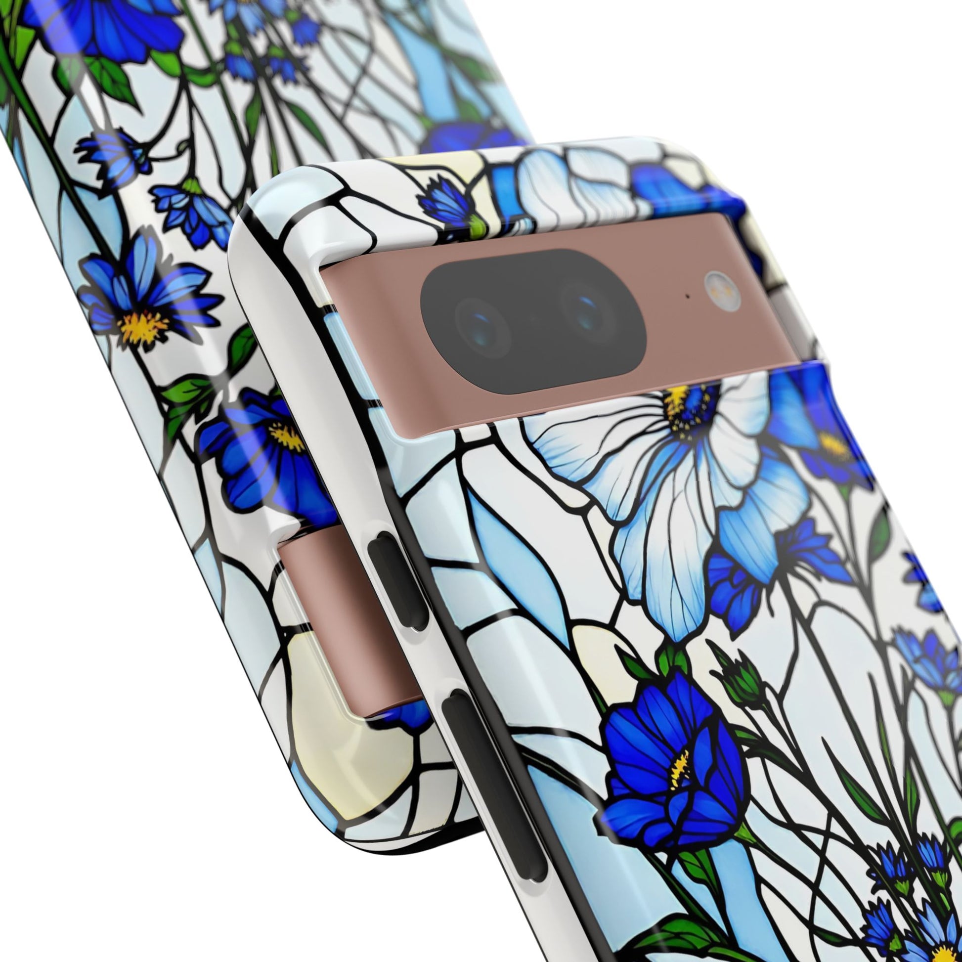Botanical Stained Glass Tough Case - Floral Phone Cover, Protective Phone Case, Flower Pattern Phone Shell, Nature Inspired Smartphone Case,