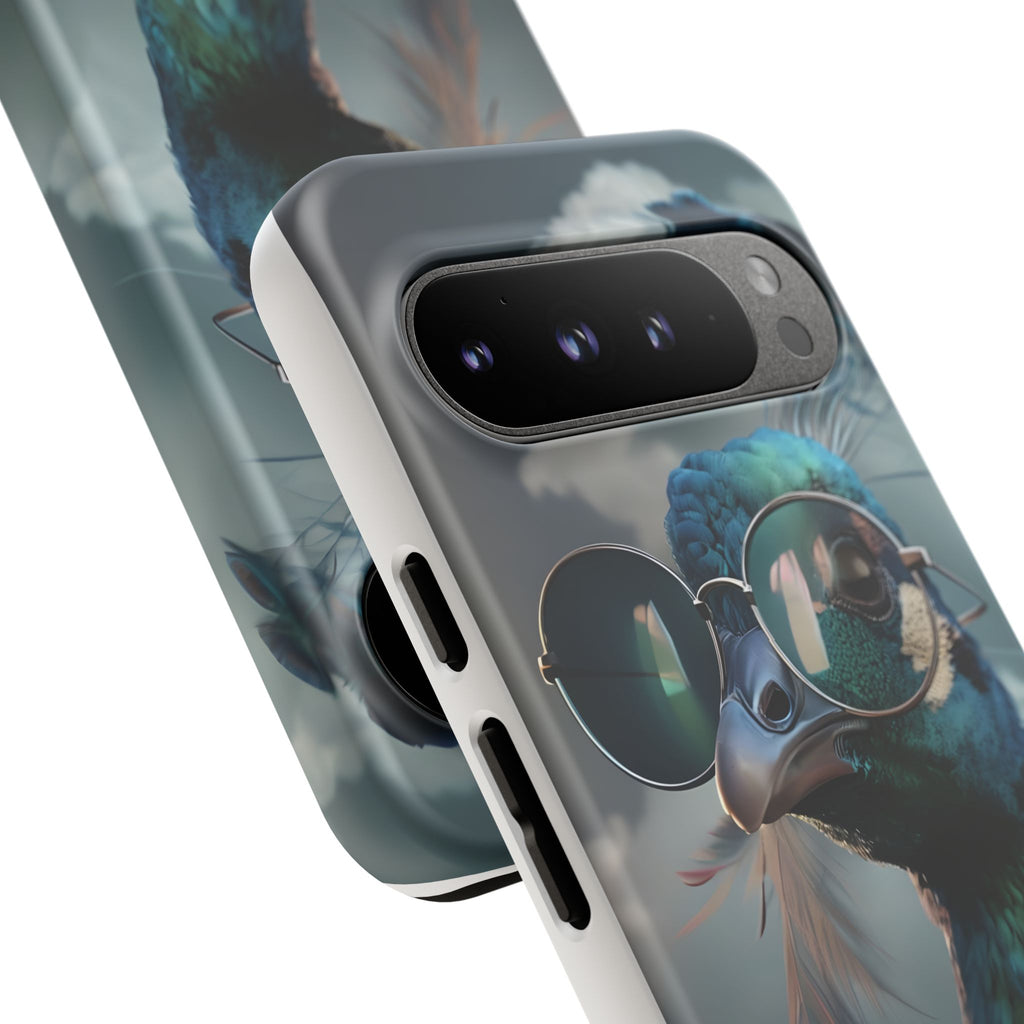 Phone Case, Peacock Design, Neon Lighting, Unique Gift, Hard Shell Cover, Protective Sleeve