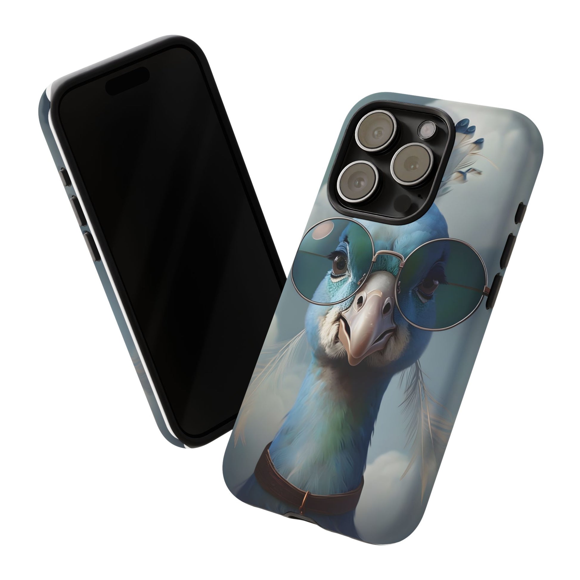 Phone Case, Glamorous Peacock Wearing Sunglasses - Protective Cover, Unique Gift, Trendy Accessories, Animal Lover, Fashionable Mobile Shell