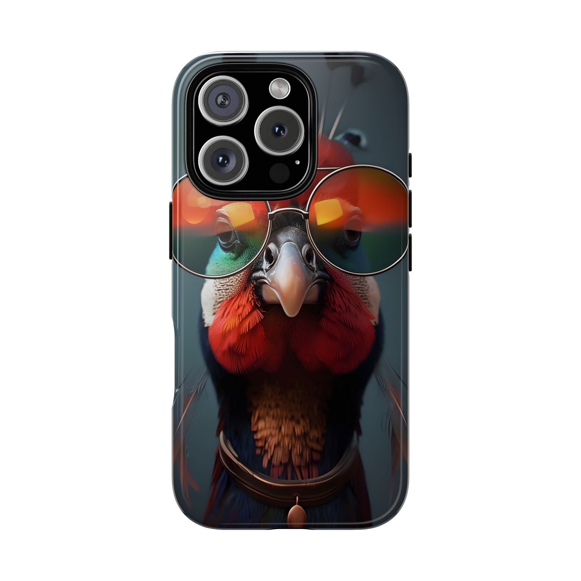 Phone Cases, Bright Exotic Bird in Cool Sunglasses, Protective Tough Cover, Tropical Animal Print, Unique Gift for Bird Lovers, Accessories