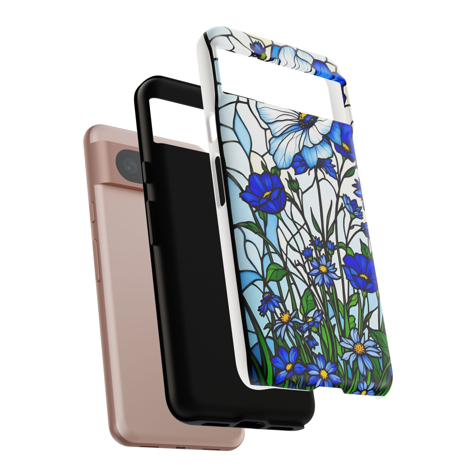 Botanical Stained Glass Tough Case - Floral Phone Cover, Protective Phone Case, Flower Pattern Phone Shell, Nature Inspired Smartphone Case,