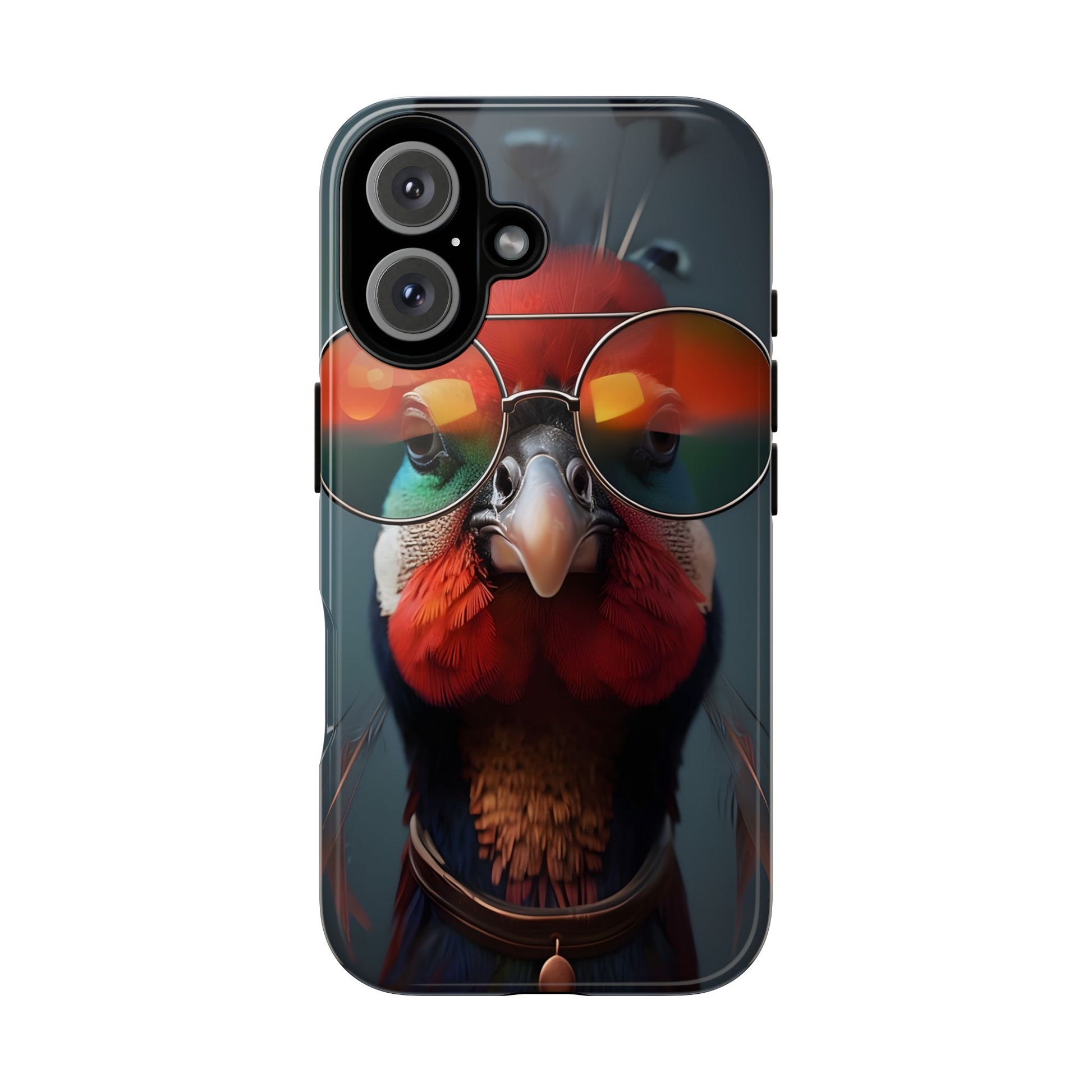 Phone Cases, Bright Exotic Bird in Cool Sunglasses, Protective Tough Cover, Tropical Animal Print, Unique Gift for Bird Lovers, Accessories