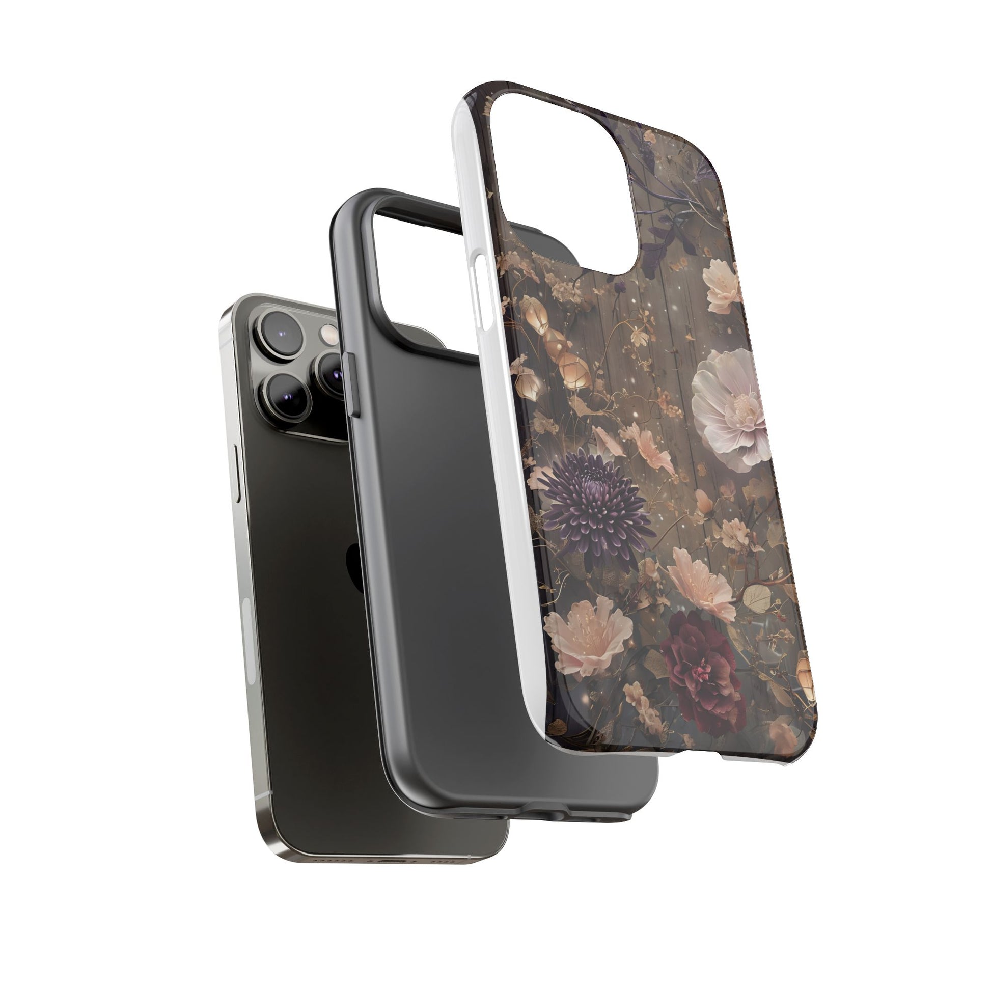 Tough Cases, Enchanting Floral Pattern - Floral Phone Case, Protective Phone Cover, Botanical Design, Flower Print, Tough Shell for Device
