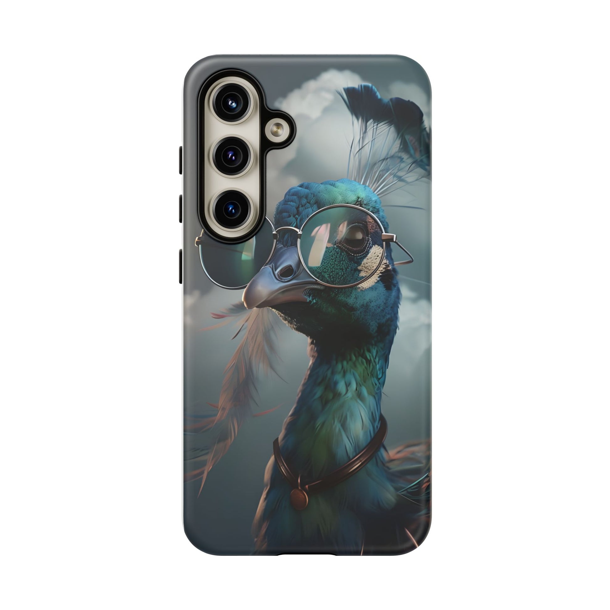 Phone Case, Peacock Design, Neon Lighting, Unique Gift, Hard Shell Cover, Protective Sleeve