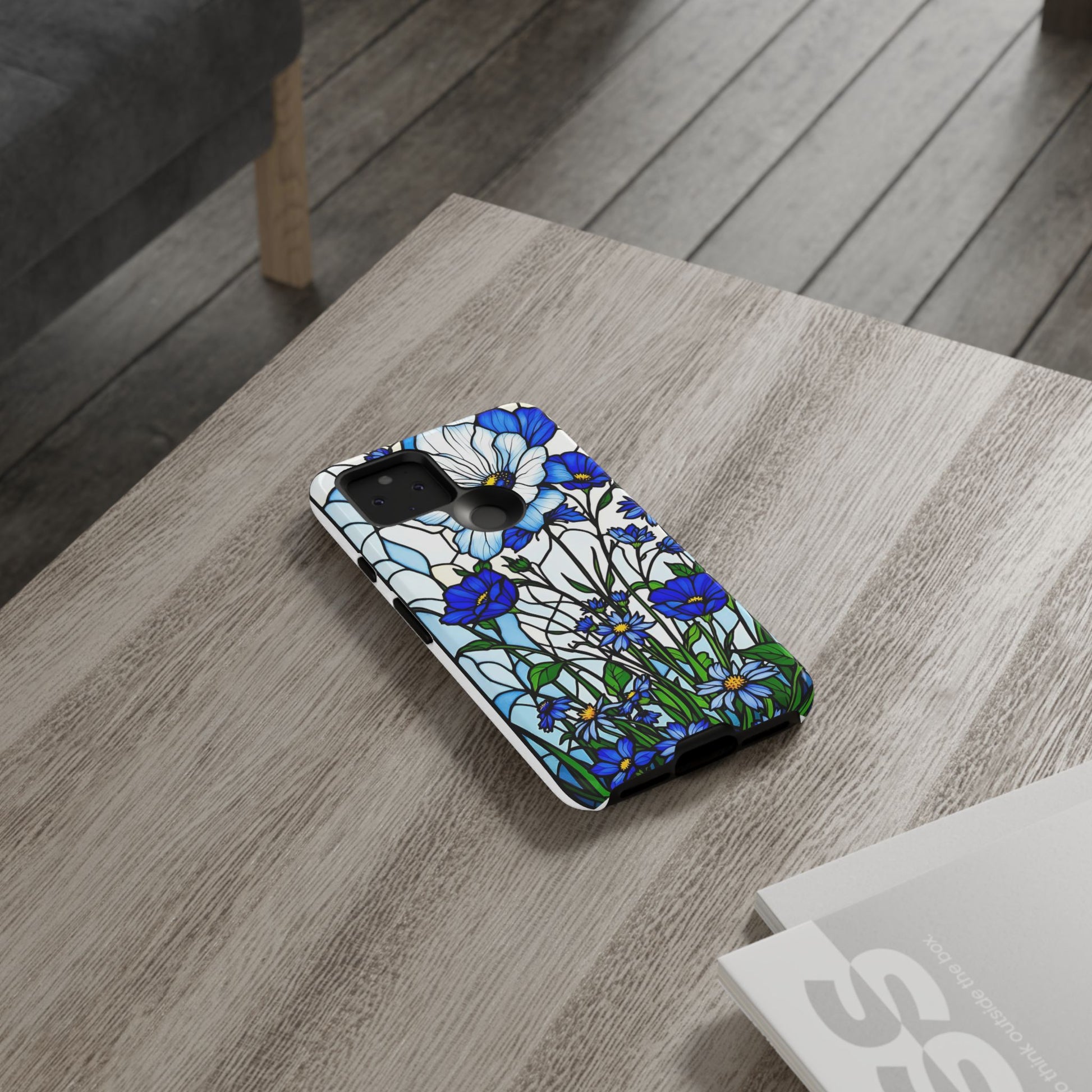 Botanical Stained Glass Tough Case - Floral Phone Cover, Protective Phone Case, Flower Pattern Phone Shell, Nature Inspired Smartphone Case,