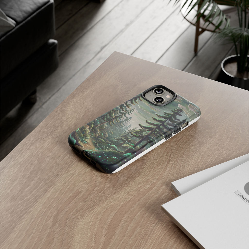 Phone Case, Whimsical Anime Forest Illustration Brimming With Enchantment, Tough Protective Cover, Unique Gift, Trendy