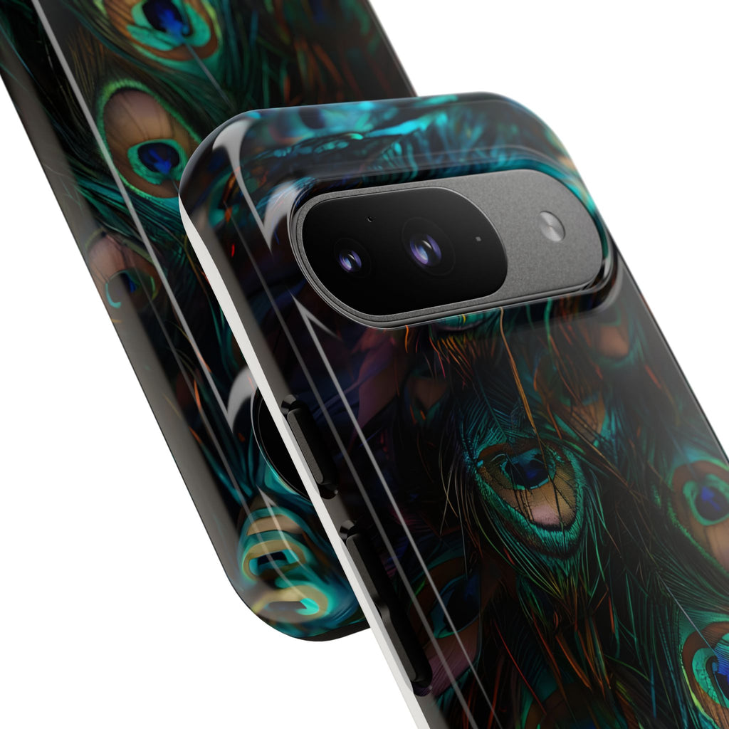 Phone Case, Close Up Peacock Feathers Design, Protective Cover, Unique Gift, Stylish Accessory, Nature Lover Gift, Feather Print Case